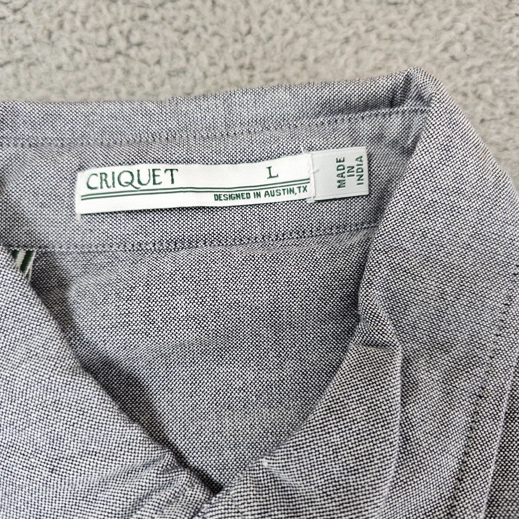 Vintage Criquet Shirt Mens Large Gray Button Down Oxford 100% Cotton Long Sleeve Casual Size US L / EU 52-54 / 3 - 3 Thumbnail