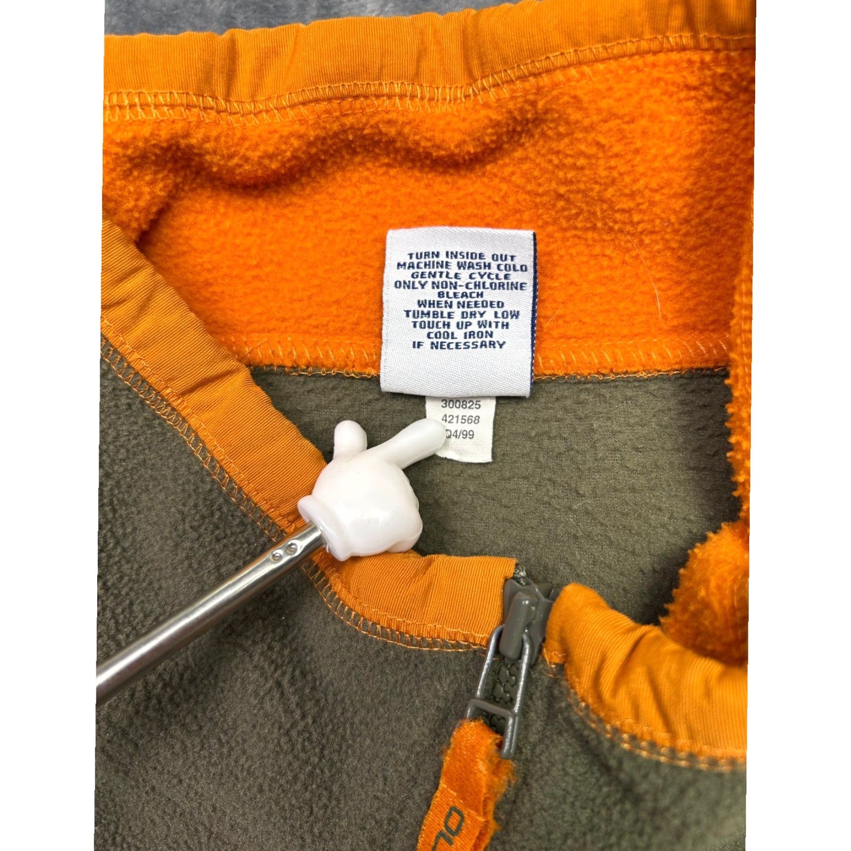 Old Navy VINTAGE Old Navy Fleece Pullover 2XLT Green Orange 1/4 Zip Mock Neck Mens Sweater Size US XXL / EU 58 / 5 - 4 Thumbnail
