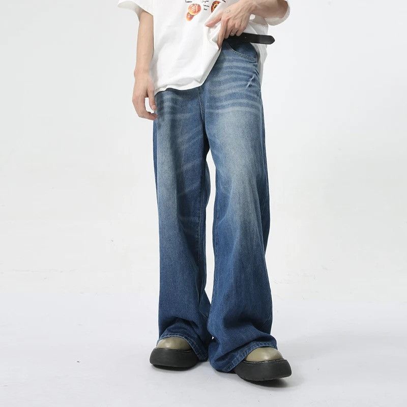 Jean American Style Pattern Washed Straight Loose Wide Leg jeans Size US 32 / EU 48 - 4 Thumbnail