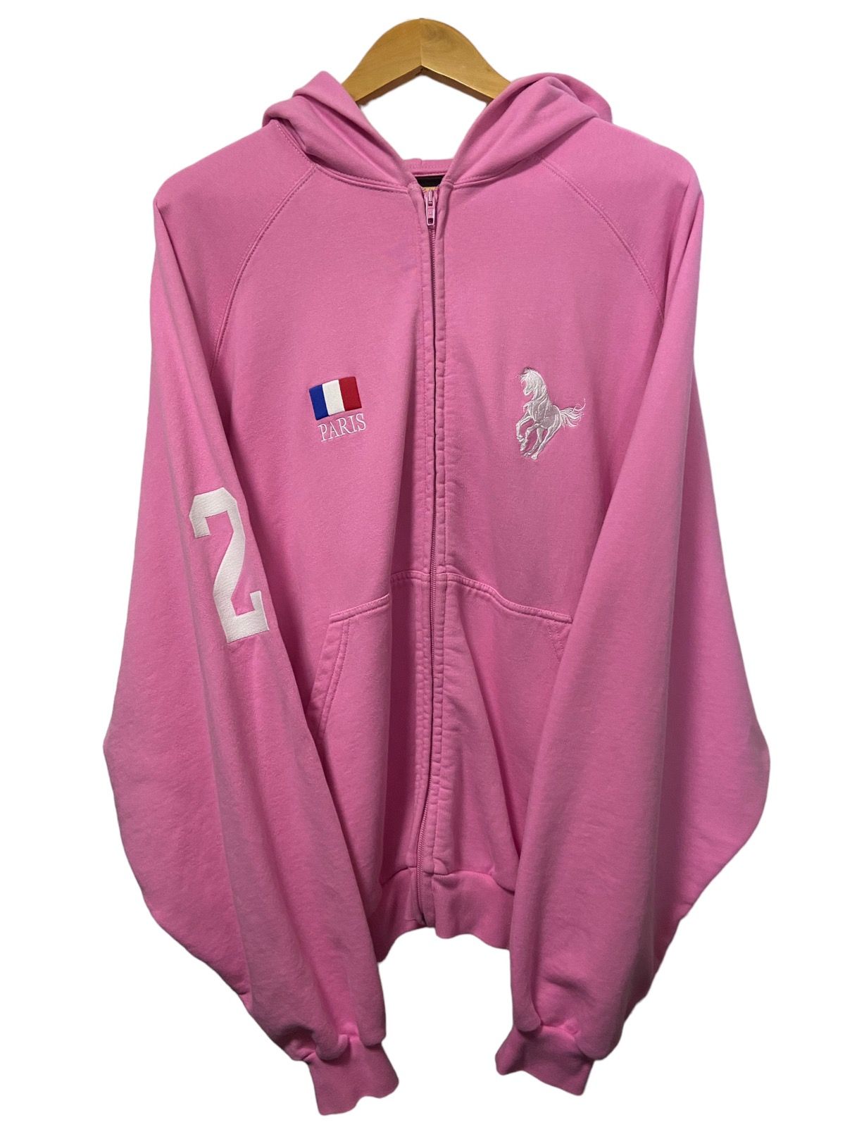 Pre-owned Balenciaga Polo 22 Zip Hoodie In Pink