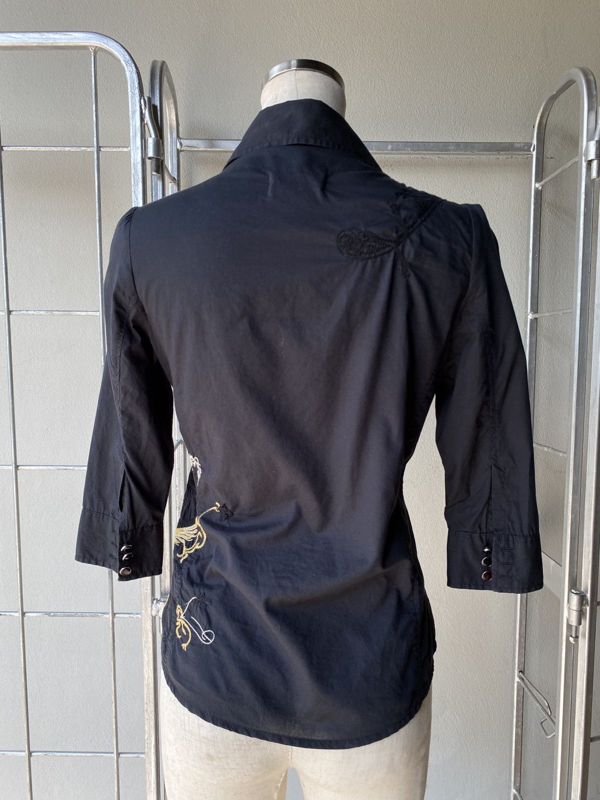 Diesel DIESEL Black Embroidered Button-Up Shirt Size XS / US 0-2 / IT 36-38 - 15 Thumbnail