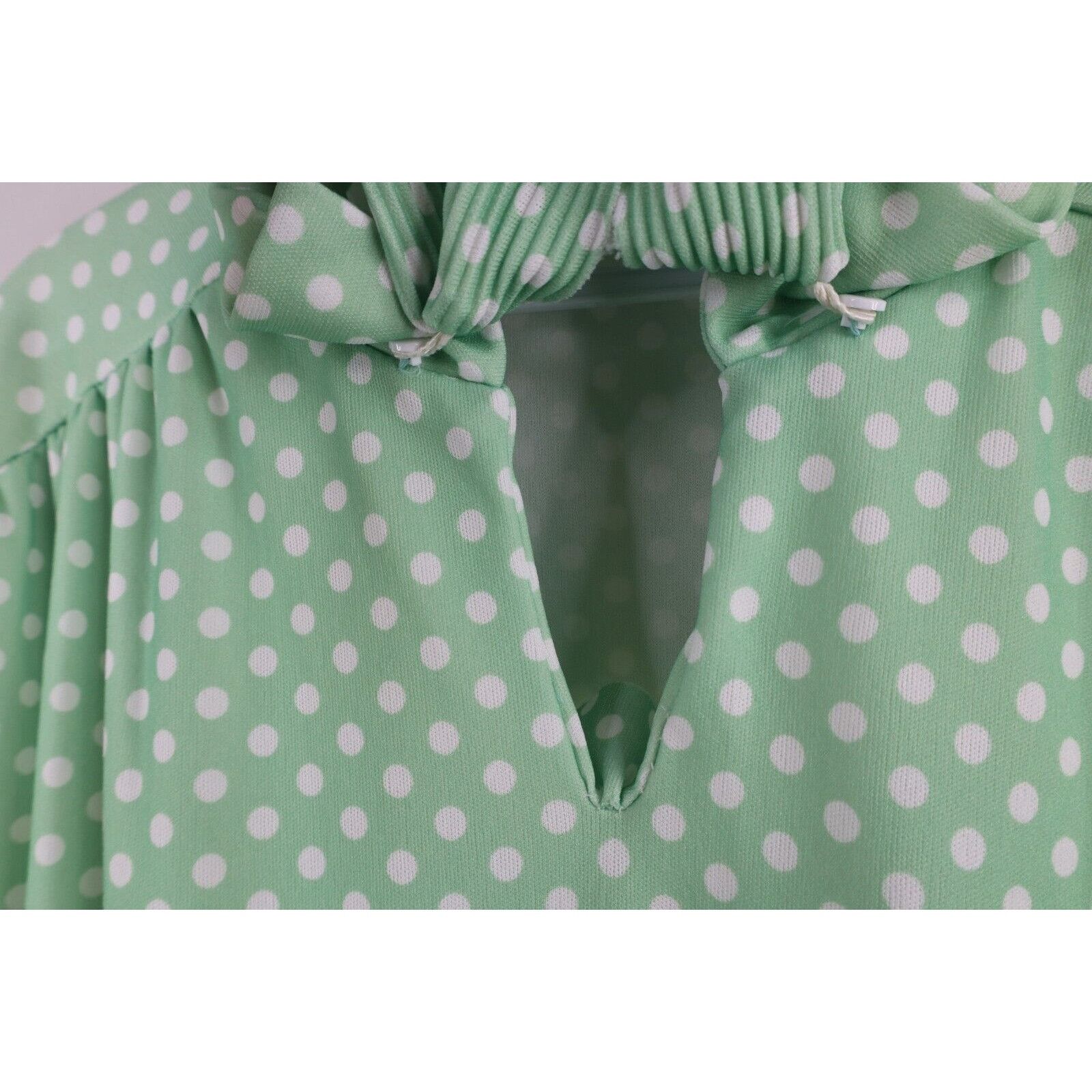 Vintage Vintage 70s Streetwear Frill Polka Dot Sleeveless Dress Size XXL / US 16-18 / IT 52-54 - 7 Thumbnail