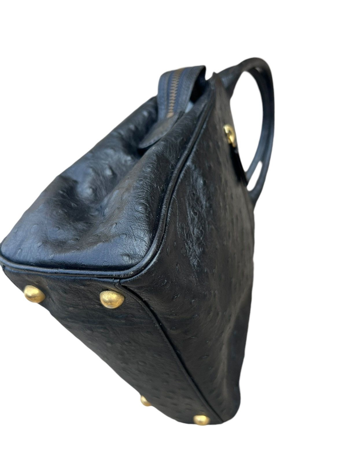 Leather × Vintage Vintage Ostrich Leather Mini Kelly Bag Torrente Paris Size ONE SIZE - 13 Thumbnail