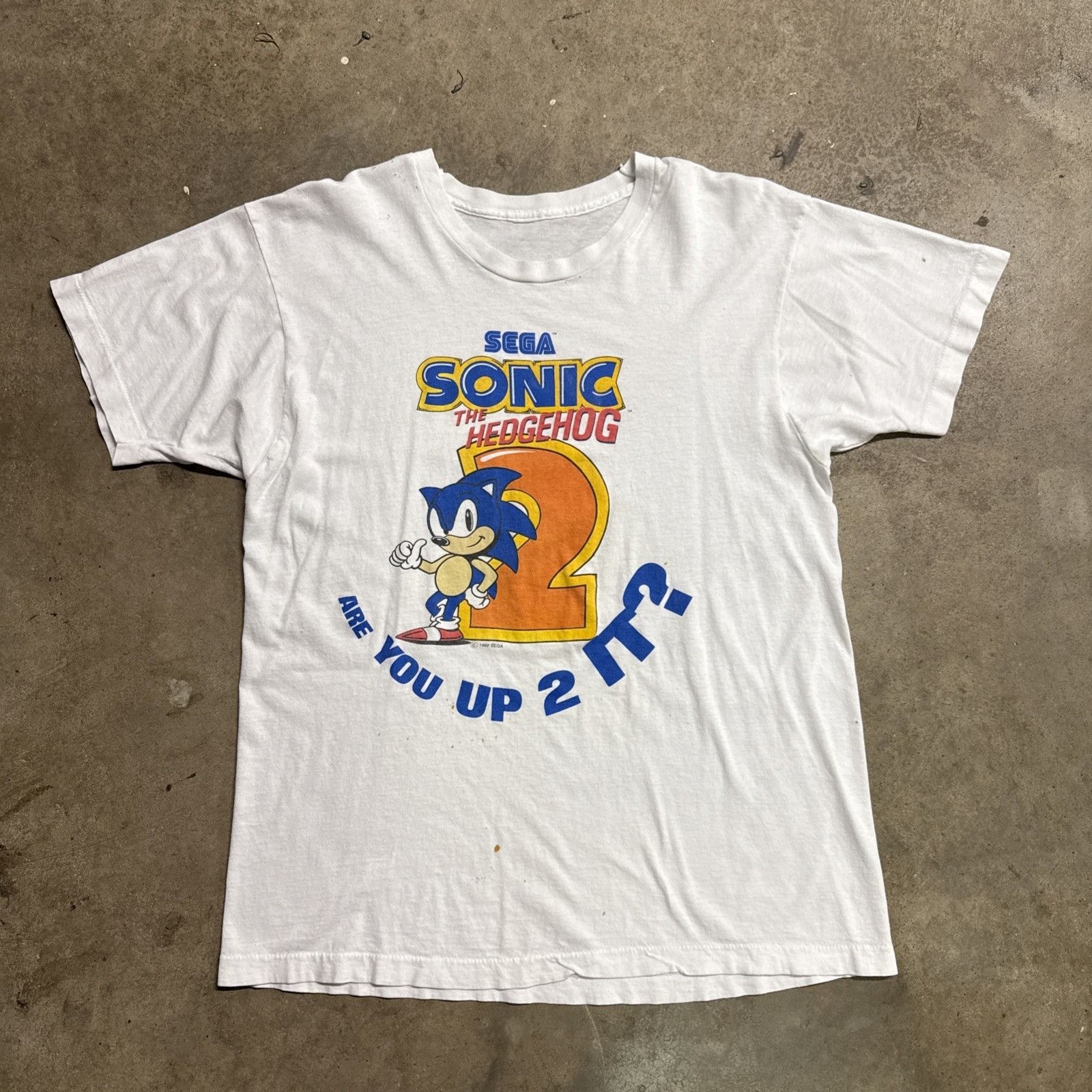 Sony Vintage Sonic The Hedgehog 2 Shirt Mens Large White 90s SEGA Size US L / EU 52-54 / 3 - 1 Thumbnail