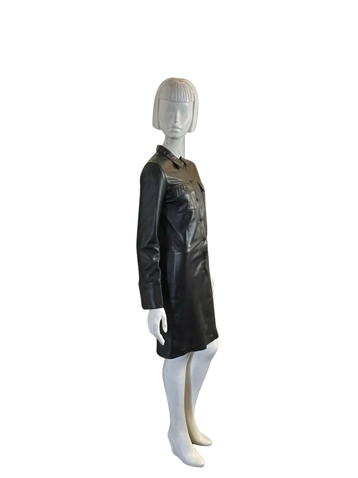 Helmut Lang Helmut Lang 1997 Leather Shirt Dress Size S / US 4 / IT 40 - 3 Thumbnail