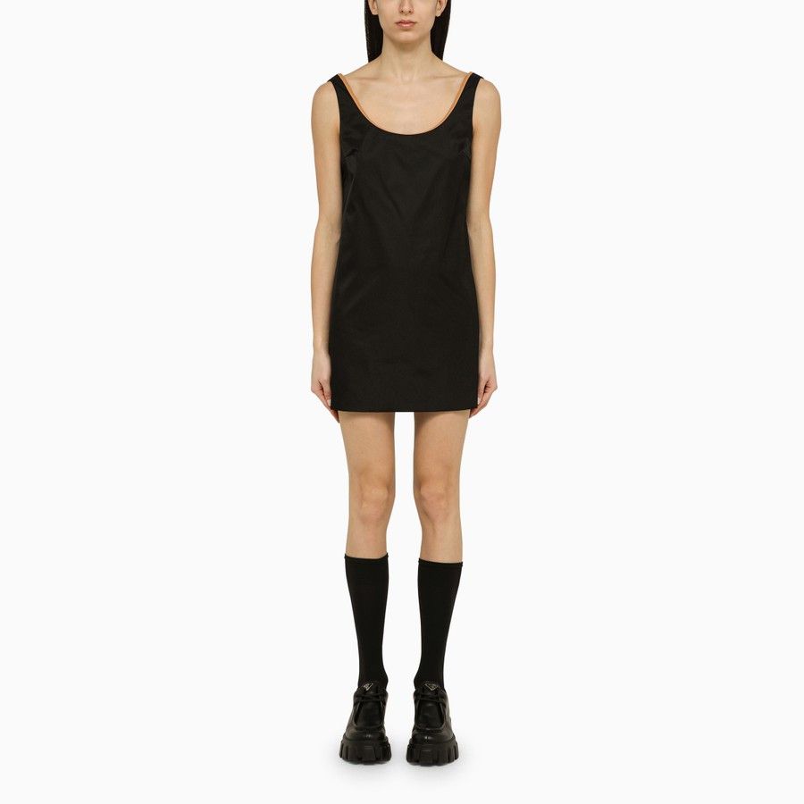 black prada mini dress Prada Re-nylon Mini-dress, Woman, Black, Size 40 main image 0