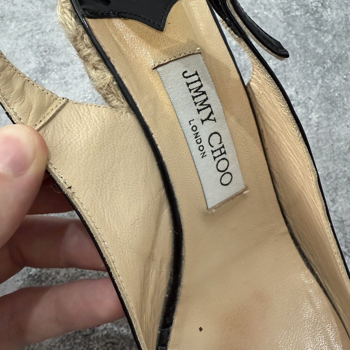 Jimmy Choo Jimmy Choo Polar Patent Platform Espadrille Heel Sandals Size US 7.5 / IT 37.5 - 5 Thumbnail