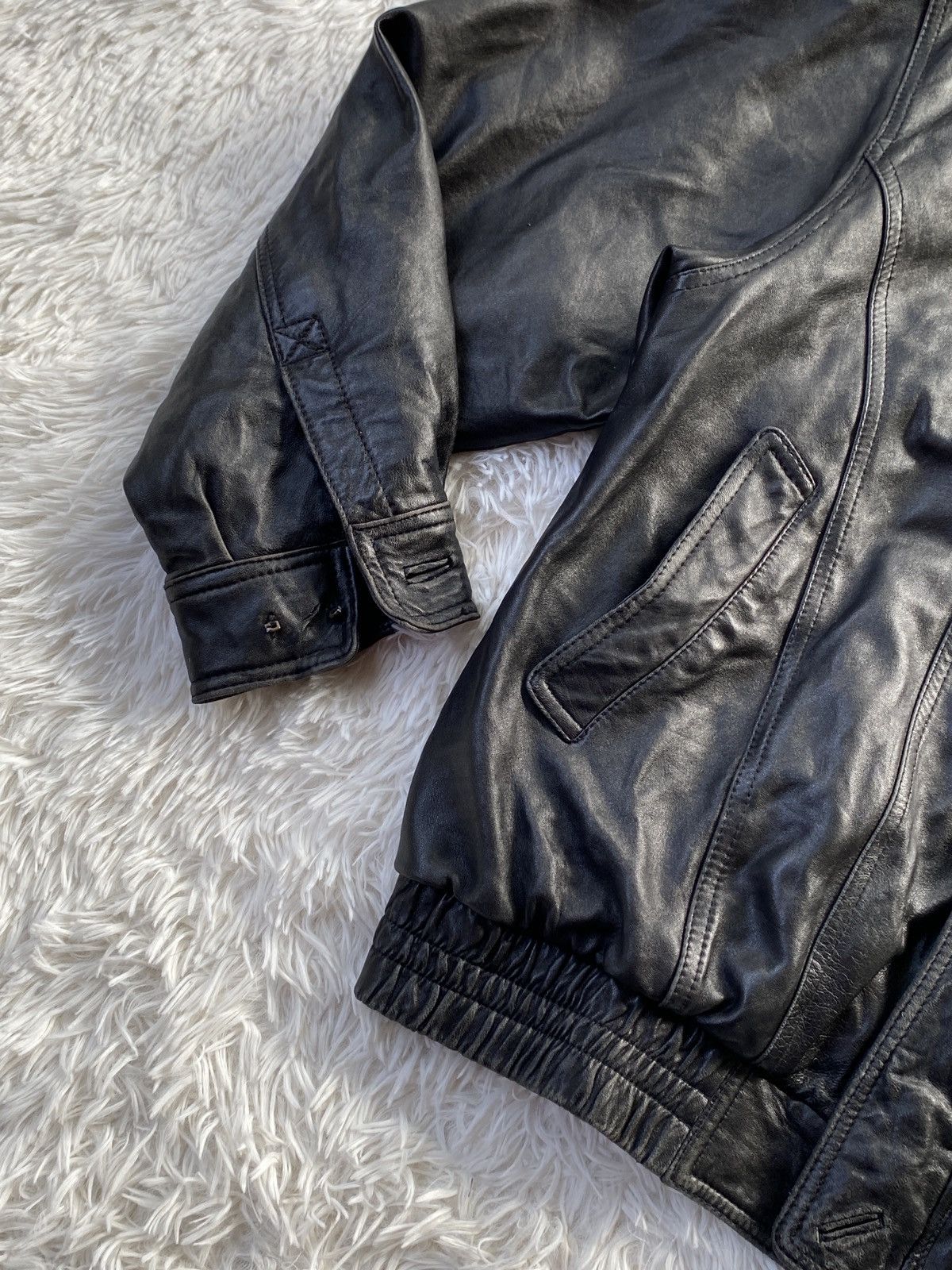 Yves Saint Laurent Vintage YvesSaintLaurent Black Sheepskin Leather zip up Size US L / EU 52-54 / 3 - 5 Thumbnail