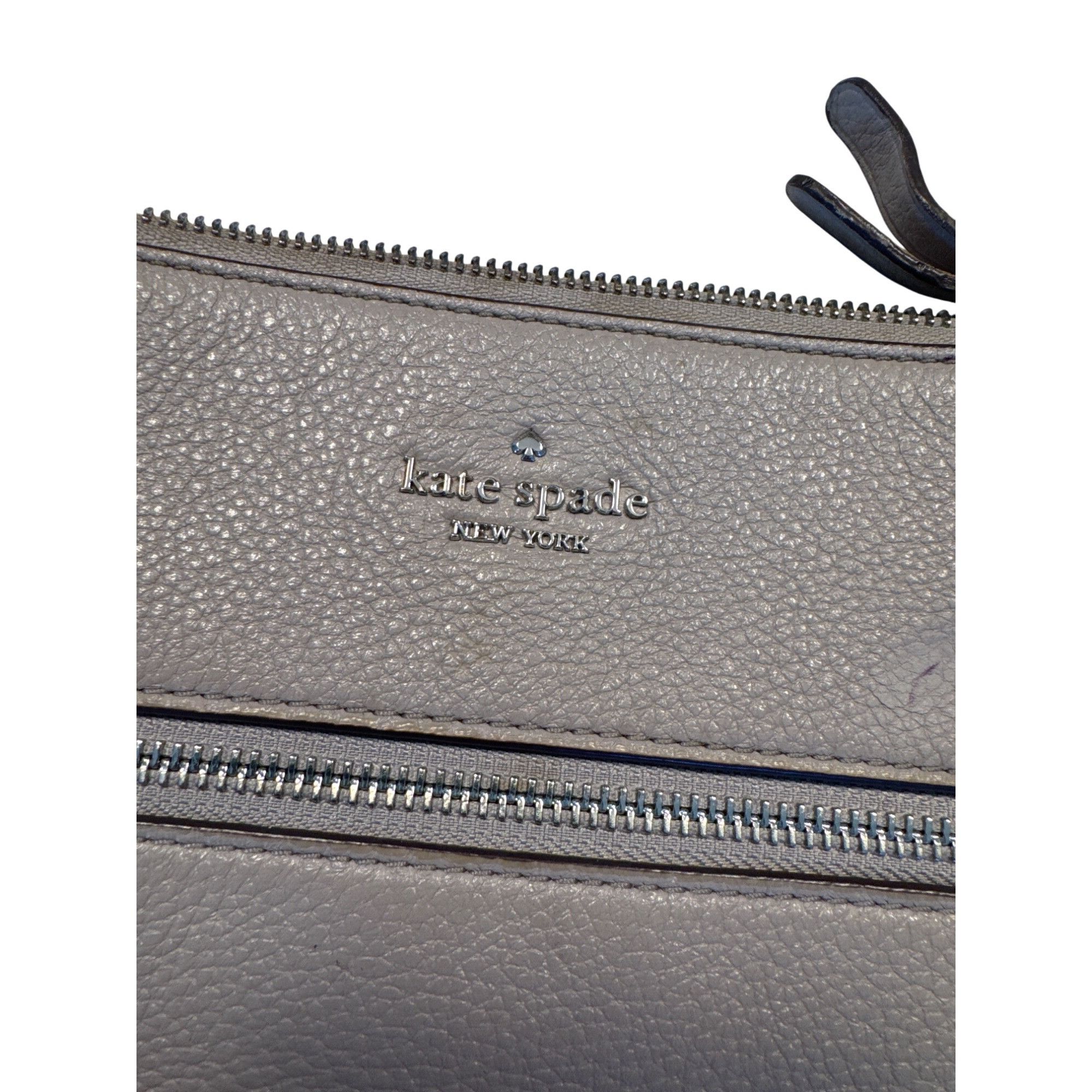 Kate Spade Kate Spade Pebbled Leather Shoulder Bag Gray with Adjustable Size ONE SIZE - 2 Thumbnail