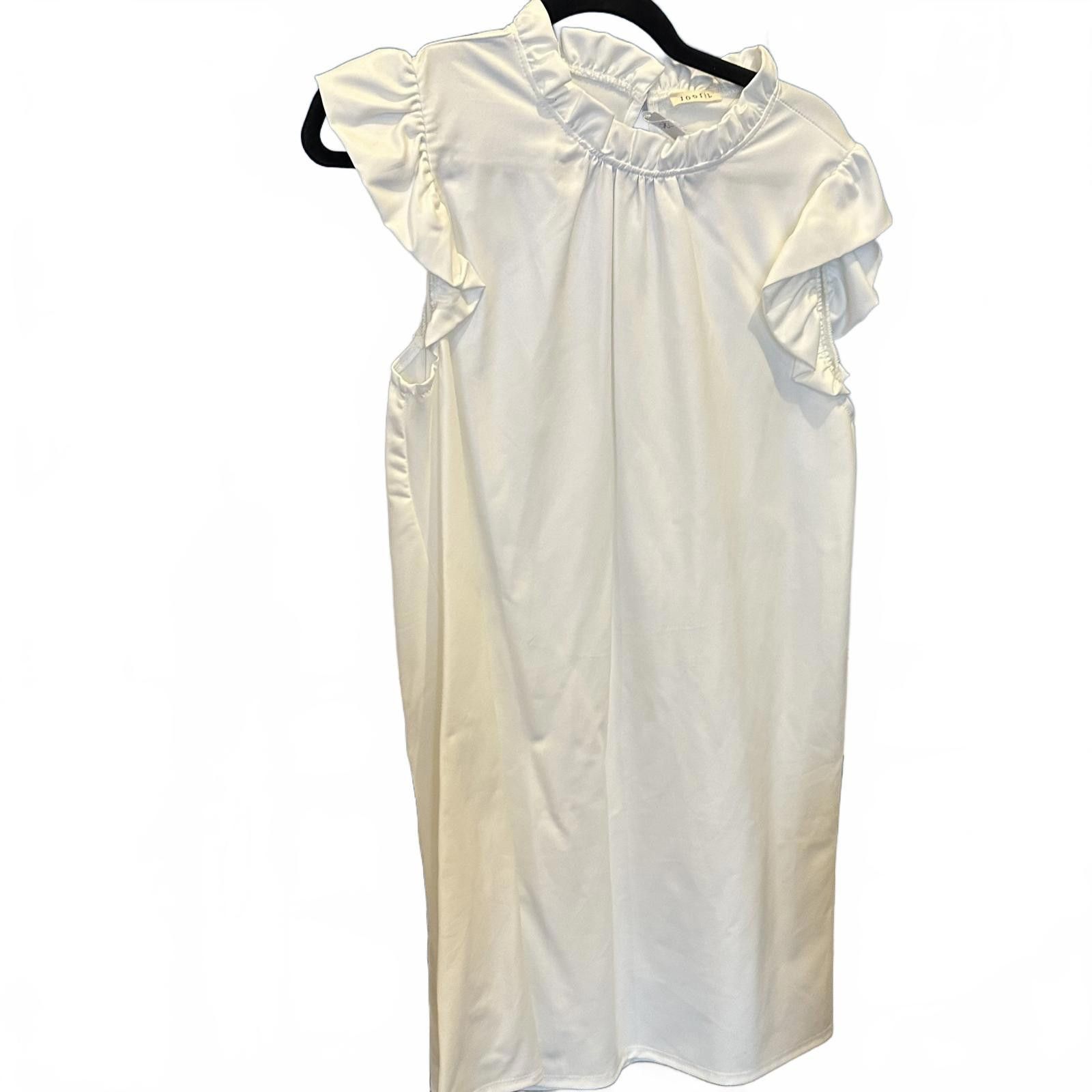 Designer Elegant JODIFL White Dress with Ruffled Sleeves Size M / US 6-8 / IT 42-44 - 1 Thumbnail