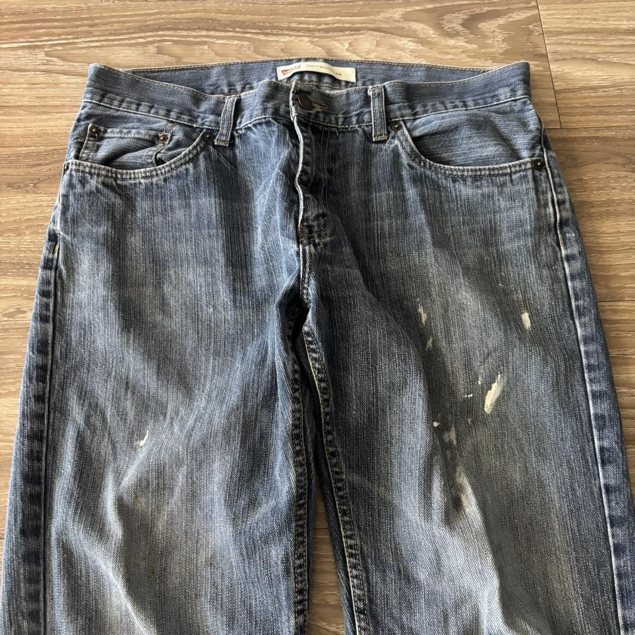 Levi's Crazy Vintage Y2K/2000s Grunge Dark Wash Paint Splatter Levis Denim Jeans! 32x27 Size US 32 / EU 48 - 5 Thumbnail