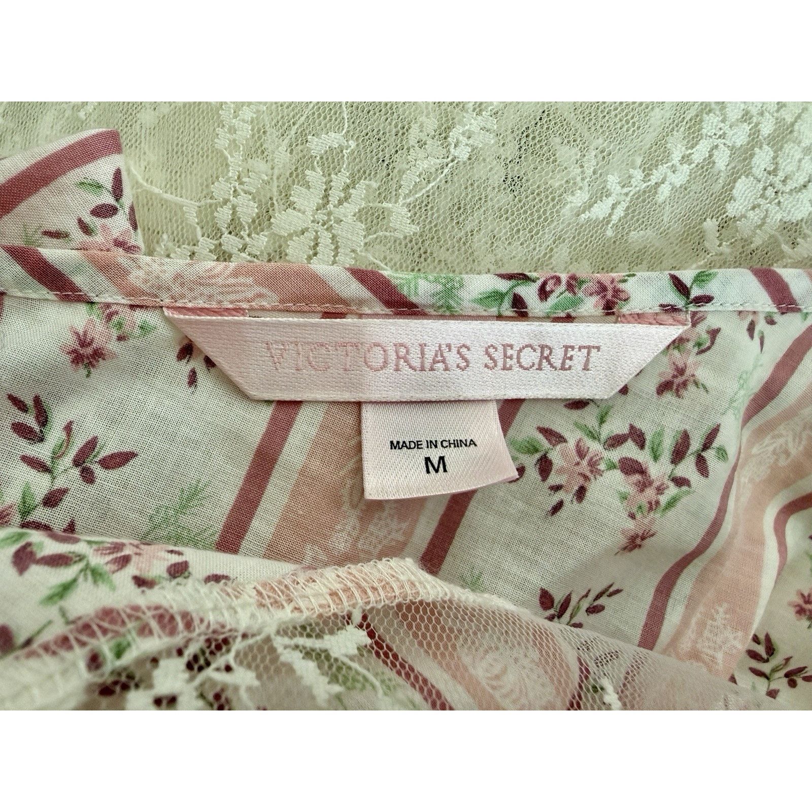 Victoria's Secret VTG Victoria's Secret Long Pink White Floral Nightgown Size ONE SIZE - 13 Thumbnail