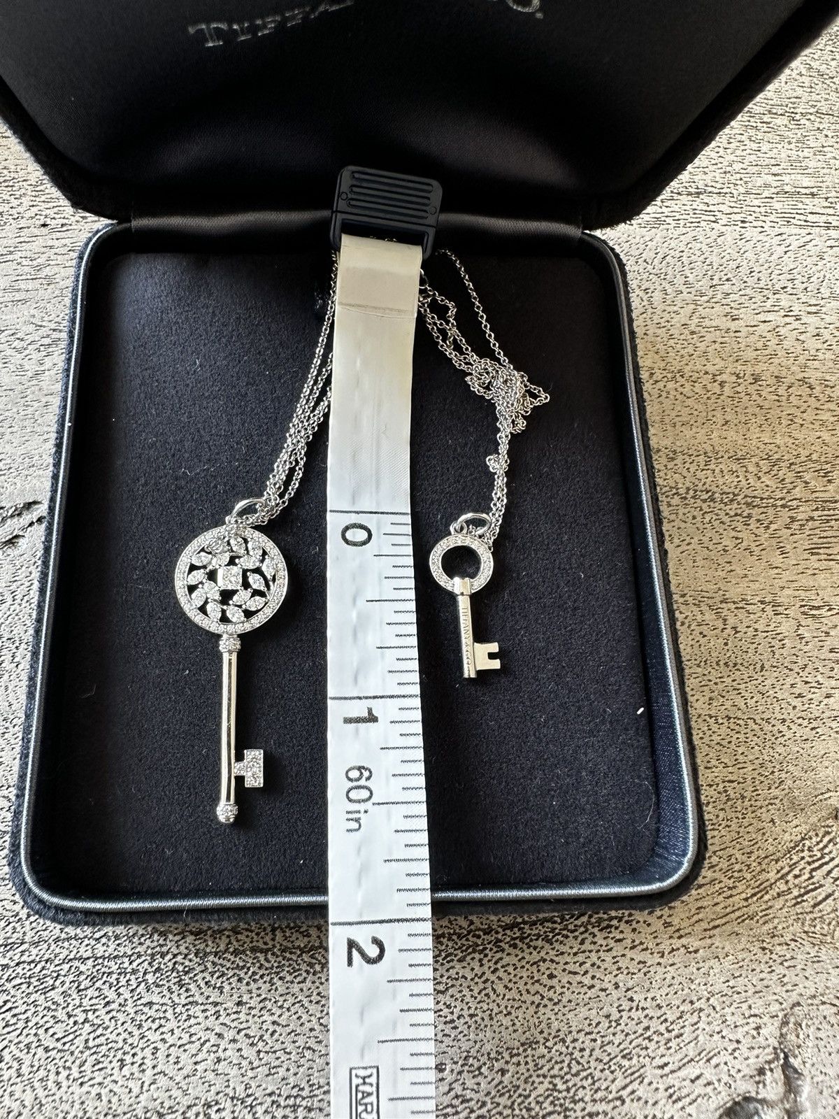 Tiffany & Co. Platinum Victoria Vine Key Pendant w 24in chain and Mini Key Size ONE SIZE - 17 Thumbnail