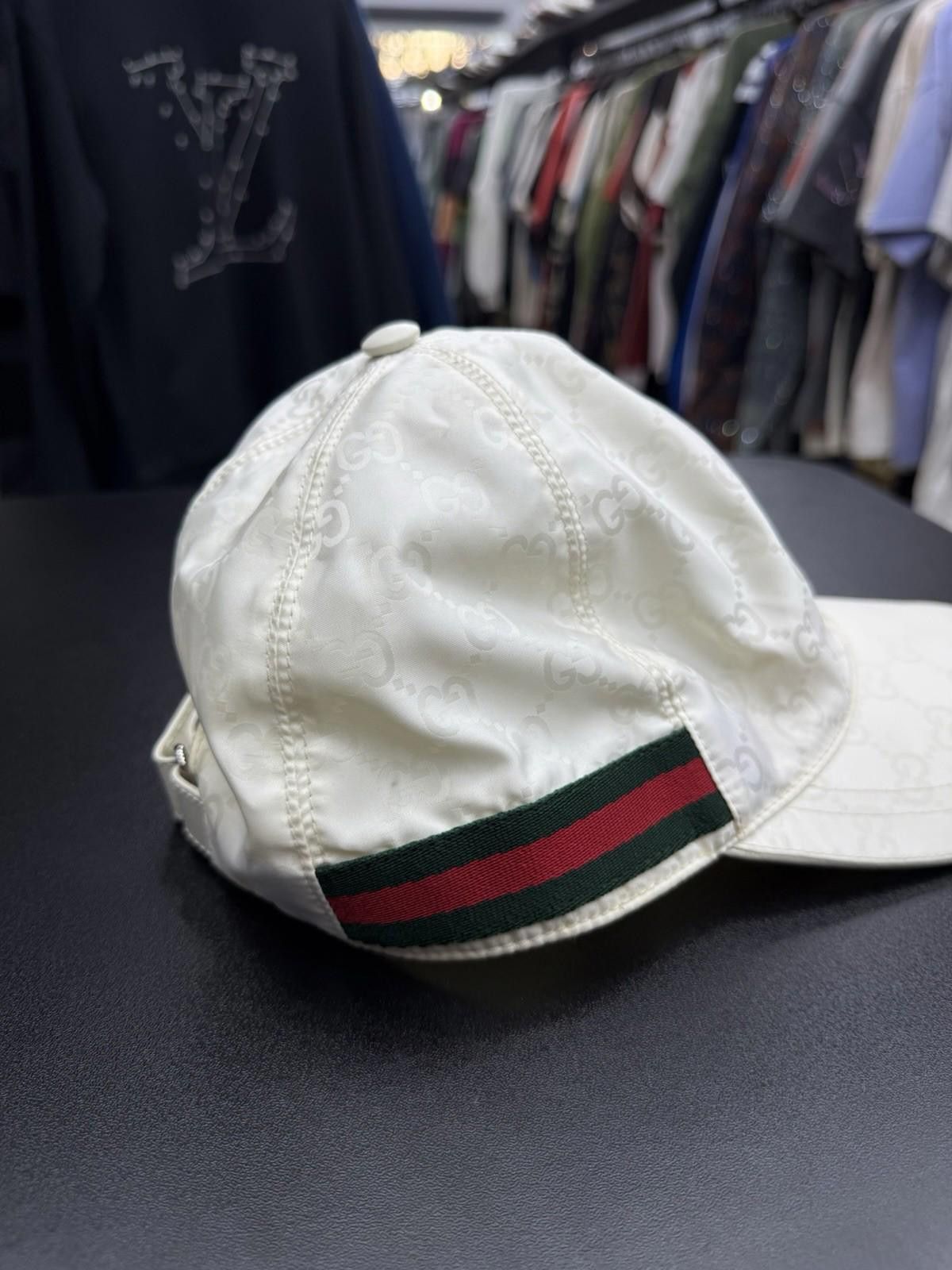 Gucci GUCCI Double G White Baseball Cap Nylon Luxurious Hat Size ONE SIZE - 6 Thumbnail