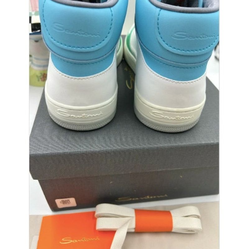 Santoni Mens Santoni Hi-Top Sneakers in Green, Blue & White size 11 Size US 11 / EU 44 - 5 Thumbnail