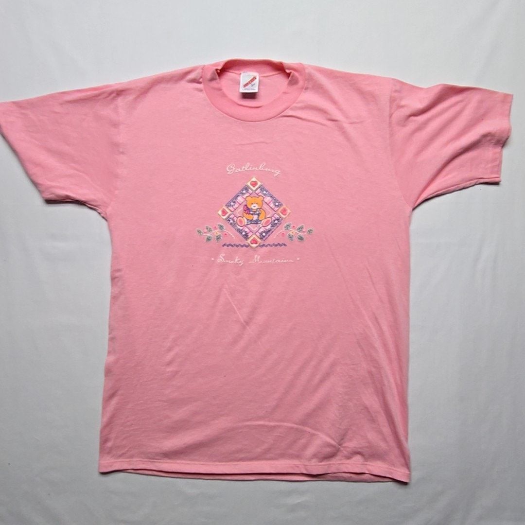 Jerzees Vintage Gatlinburg Teddy Bear Smoky Mountains Pink XL Tee Size US XL / EU 56 / 4 - 1 Thumbnail