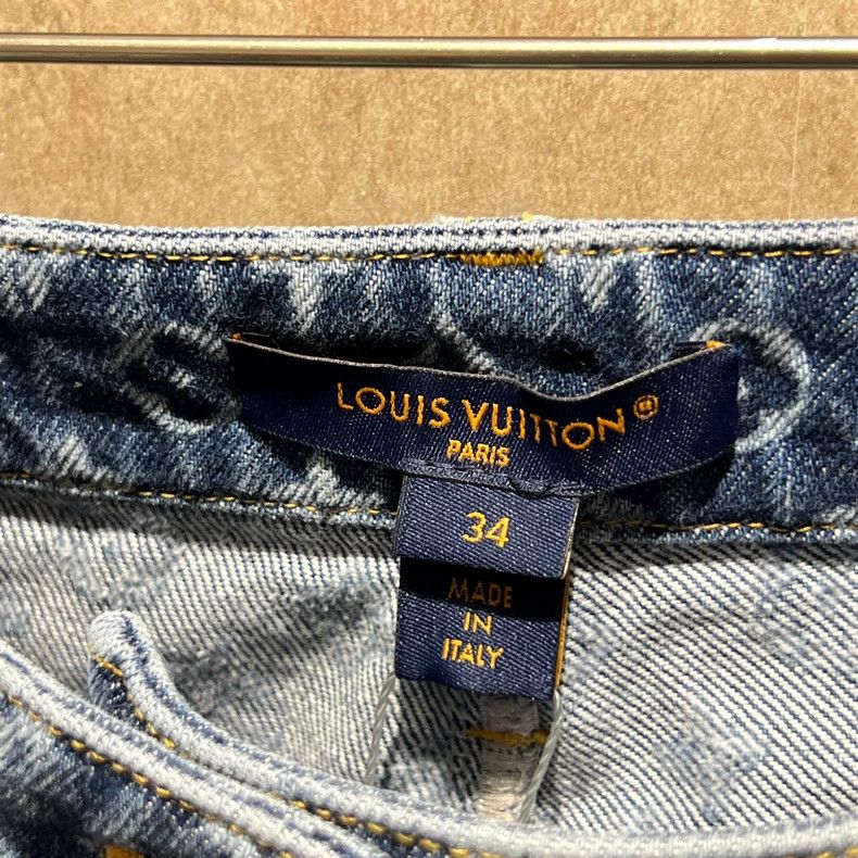 Louis Vuitton Louis Vuitton 24 FW washed blue presbyopic full print jean Size US 34 / EU 50 - 3 Thumbnail