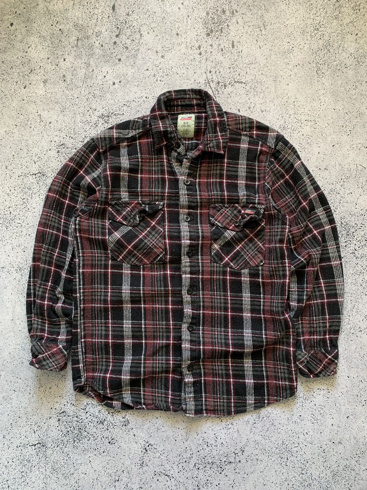 Dickies × Vintage Vintage Dickies Flannel Plaid Shirt Workwear Travis Style Size US S / EU 44-46 / 1 - 1 Thumbnail