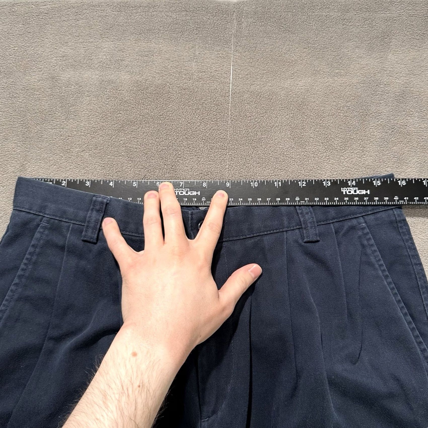Dockers DOCKERS Khakis Pants Mens 34 Navy Blue Classic Straight Belted Pleated 5-Pocket Size 33x34 EUC Size US 34 / EU 50 - 5 Thumbnail