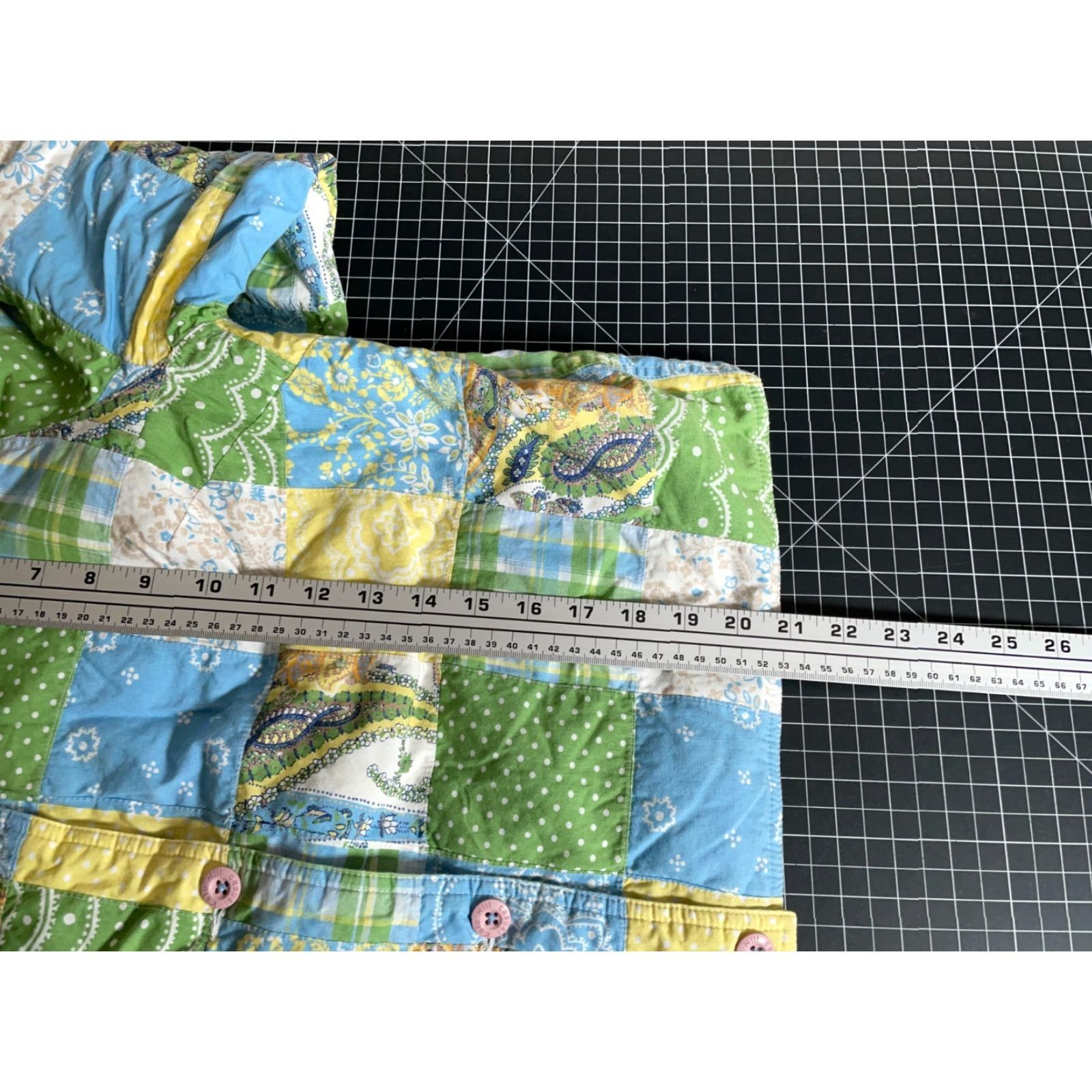 Vintage Kate Hill Patchwork Quilt Jacket Women's Large Green Yellow Paisley Casual Boxy Bohemian Size L / US 10 / IT 46 - 5 Thumbnail