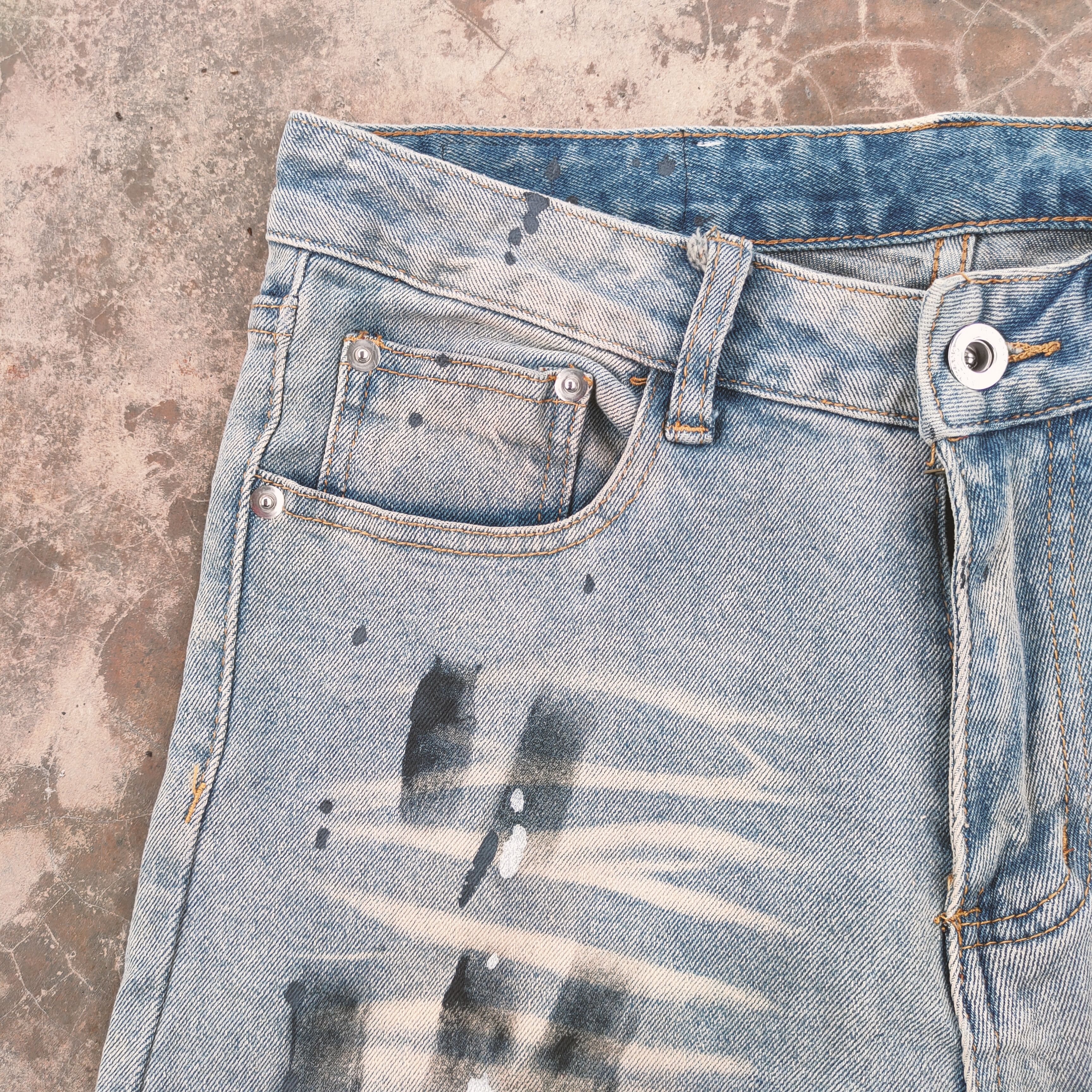 Japanese Brand Vintage japanese skinny faded distressed jeans denim pants Size US 29 - 15 Thumbnail
