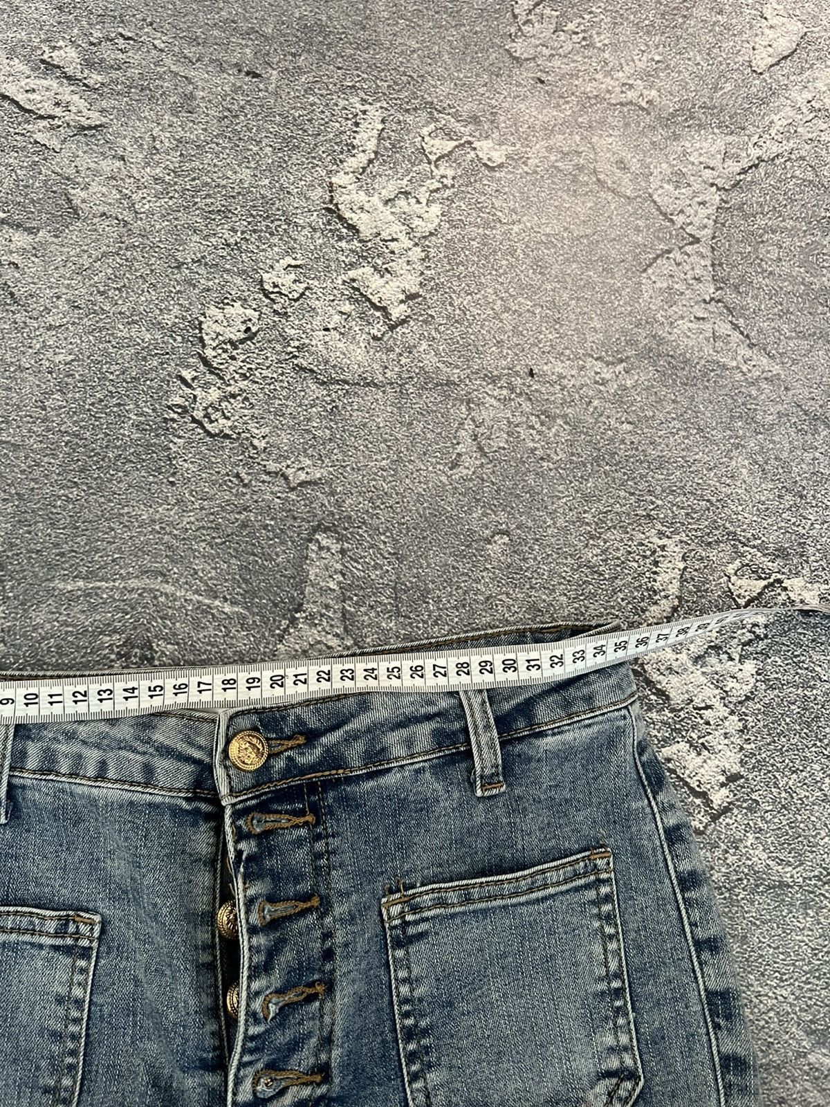 Japanese Brand RARE Archive Flared Destroyed Japanese Swag Jean Y2K Size US 29 - 7 Thumbnail