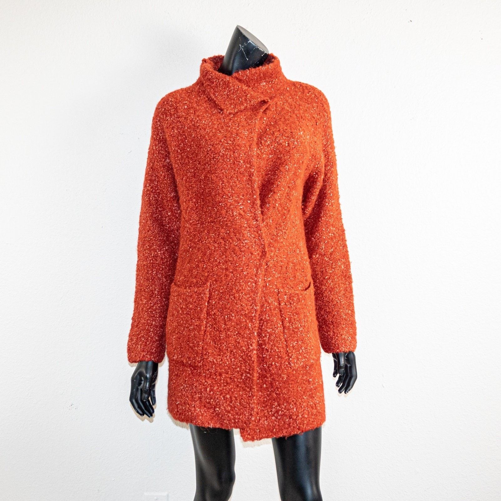 Eileen Fisher EILEEN FISHER Boucle tweed Coat Alpaca Wool Burned Orange M Size M / US 6-8 / IT 42-44 - 2 Thumbnail