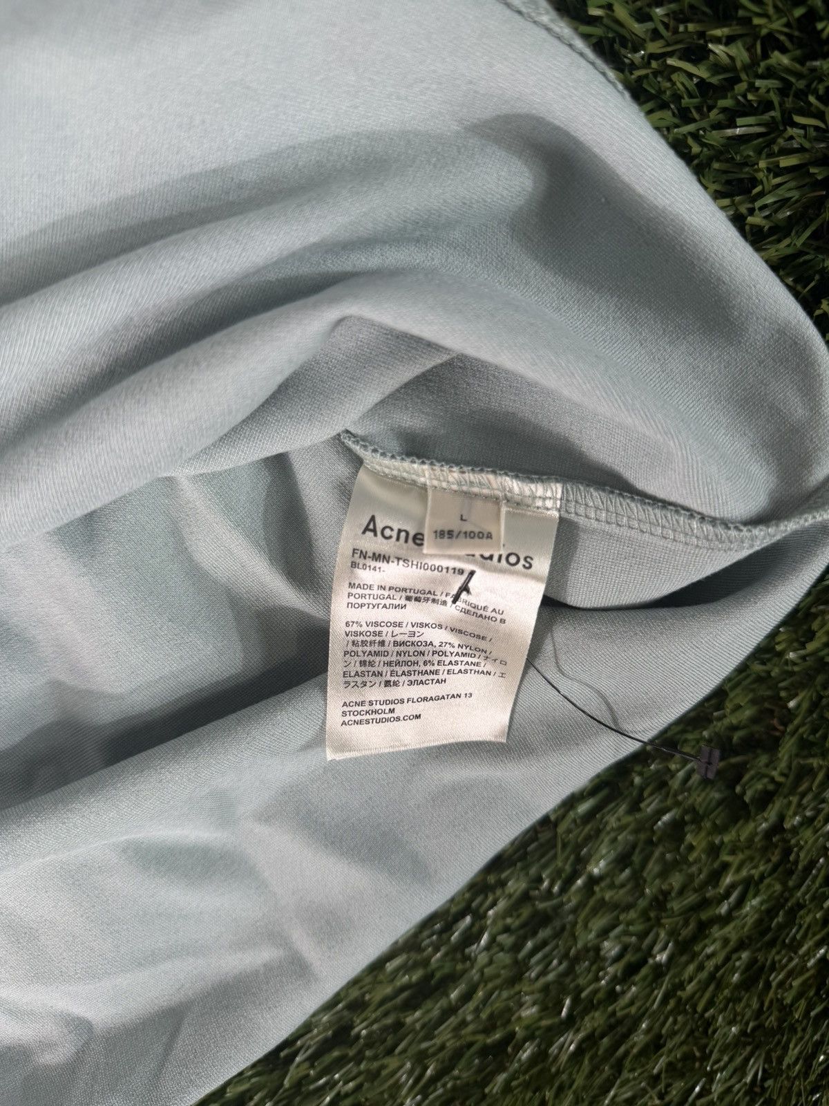Acne Studios Acne Studios Logo Collar Knit Tee Icy Mint Large BNWT Size US L / EU 52-54 / 3 - 4 Thumbnail