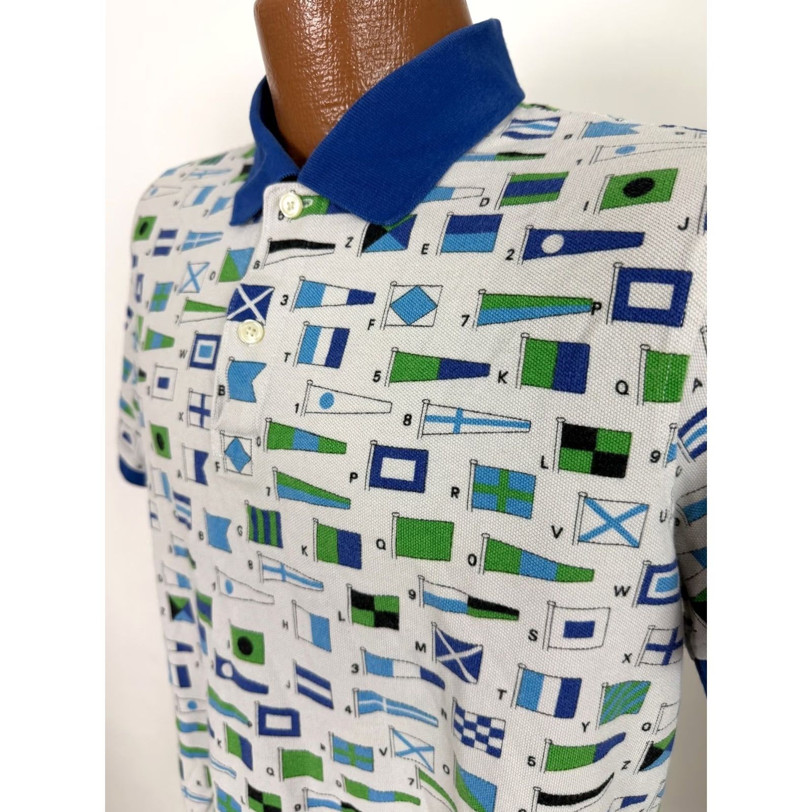 Brooks Brothers Brooks Brothers Polo Shirt Men L Slim Fit Nautical Flags Pique Cotton White Polo Shirt Nautical Brooks Brothers Mens L Slim Fit Size US L / EU 52-54 / 3 - 5 Thumbnail