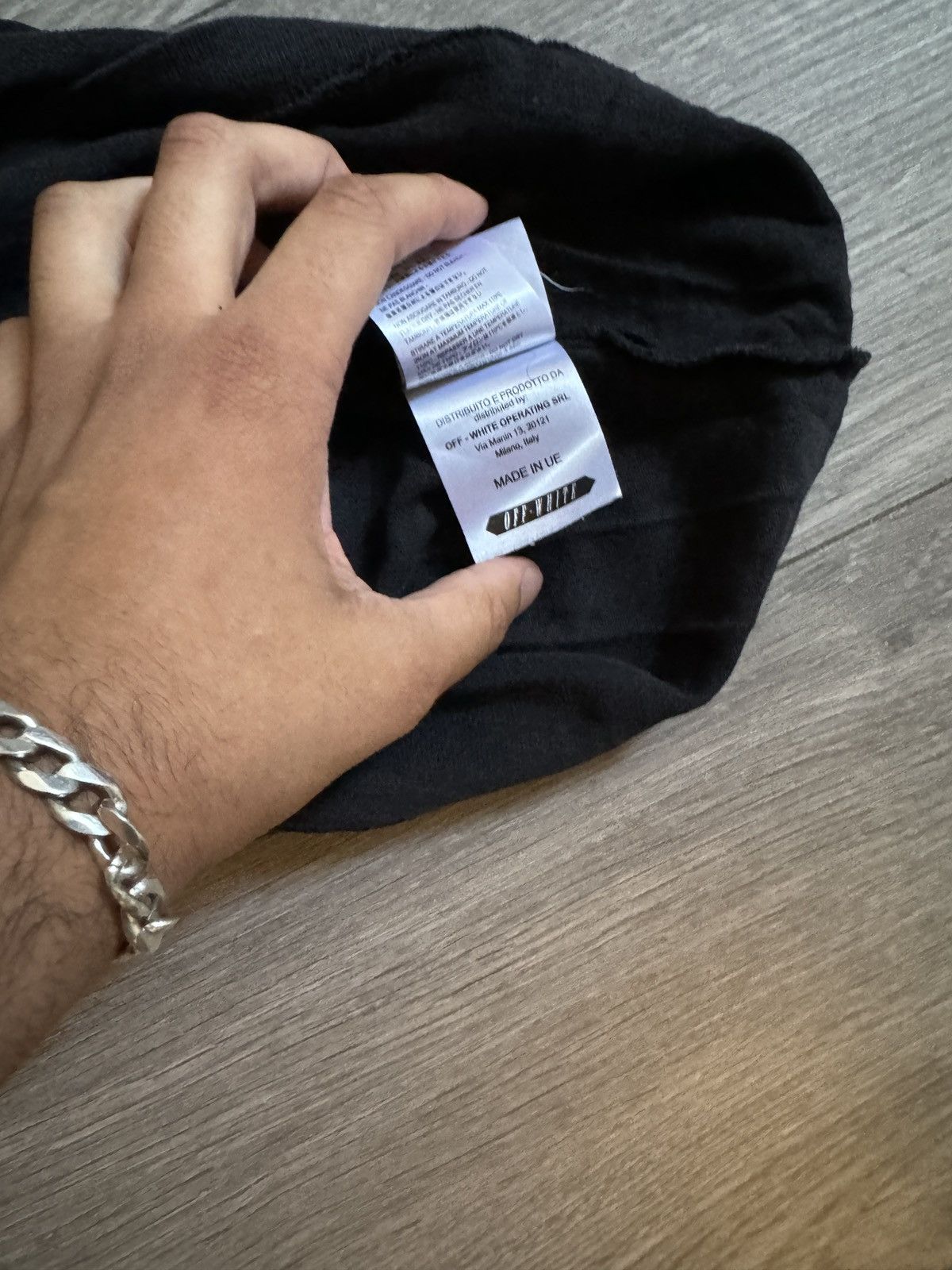 Off-White Off-White Black “Blue Collar” Tee Size US M / EU 48-50 / 2 - 8 Thumbnail