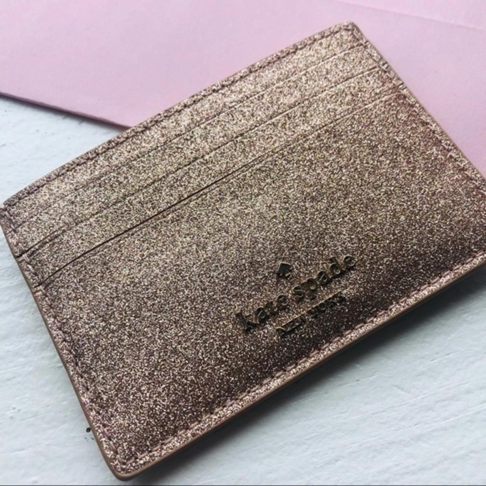 Kate Spade Kate Spade Gold Glitter Card Holder Wallet NWT Size ONE SIZE - 3 Thumbnail