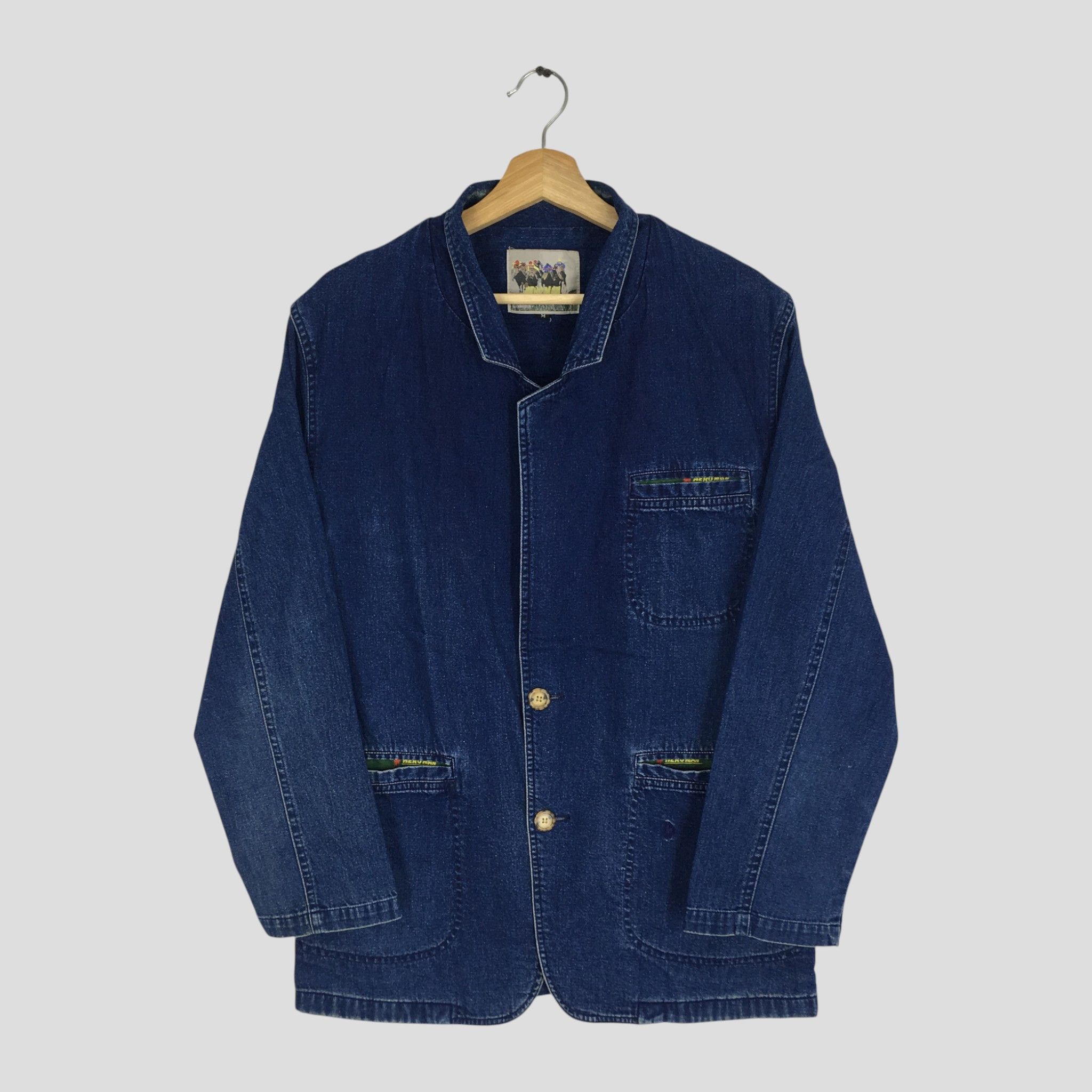Japanese Brand Vintage 90's Hero Man Denim Worker Jacket Indigo Blue Size US M / EU 48-50 / 2 - 1 Thumbnail