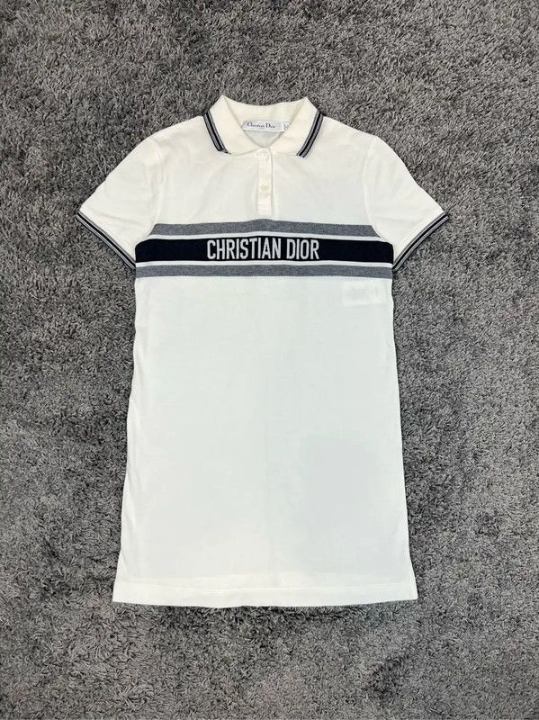 Dior White Cotton Polo Dress for Women 0089