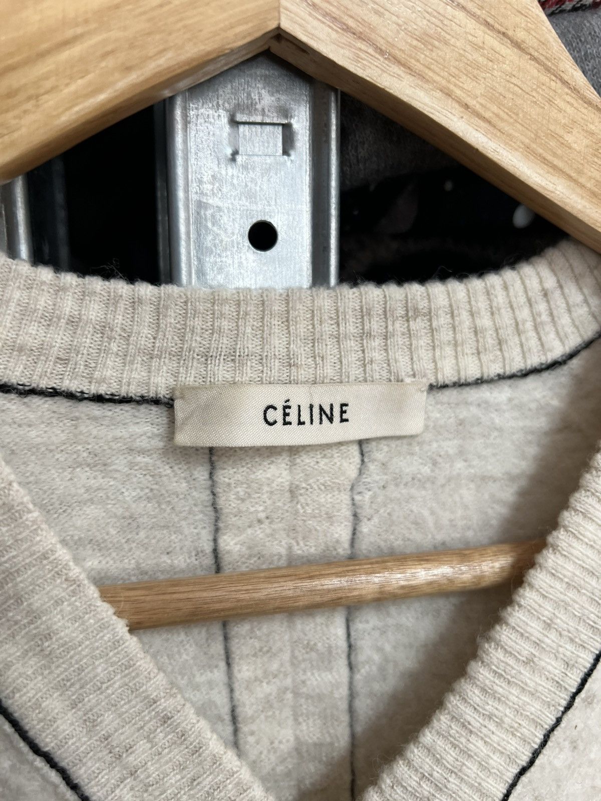 Celine Celine Beige V-Neck Sweater Wool Alpaca Blend Ruched Sleeves Size S / US 4 / IT 40 - 6 Thumbnail