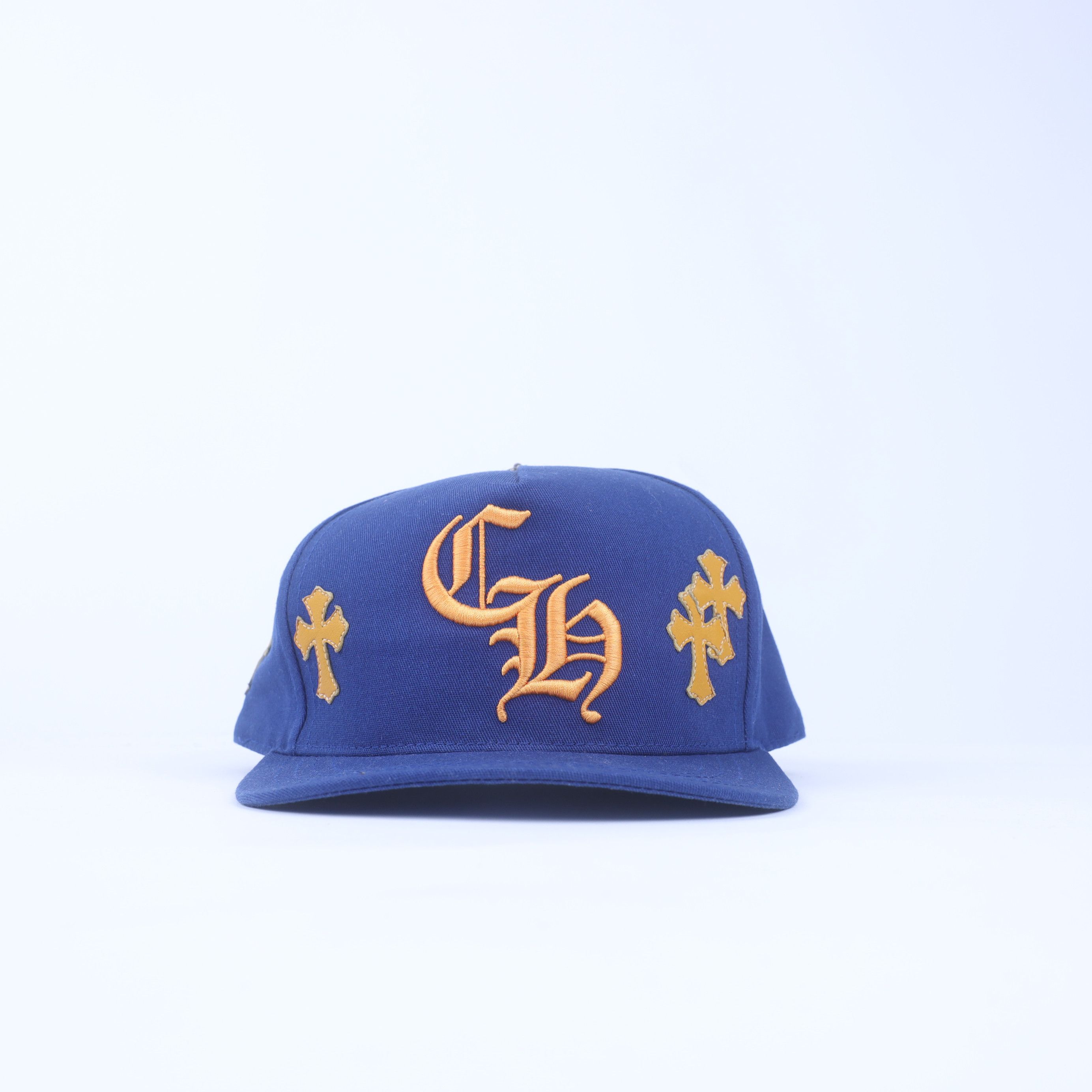 Chrome Hearts CH Patchwork Cross Blue & Yellow Trucker Hat Size ONE SIZE - 1 Thumbnail