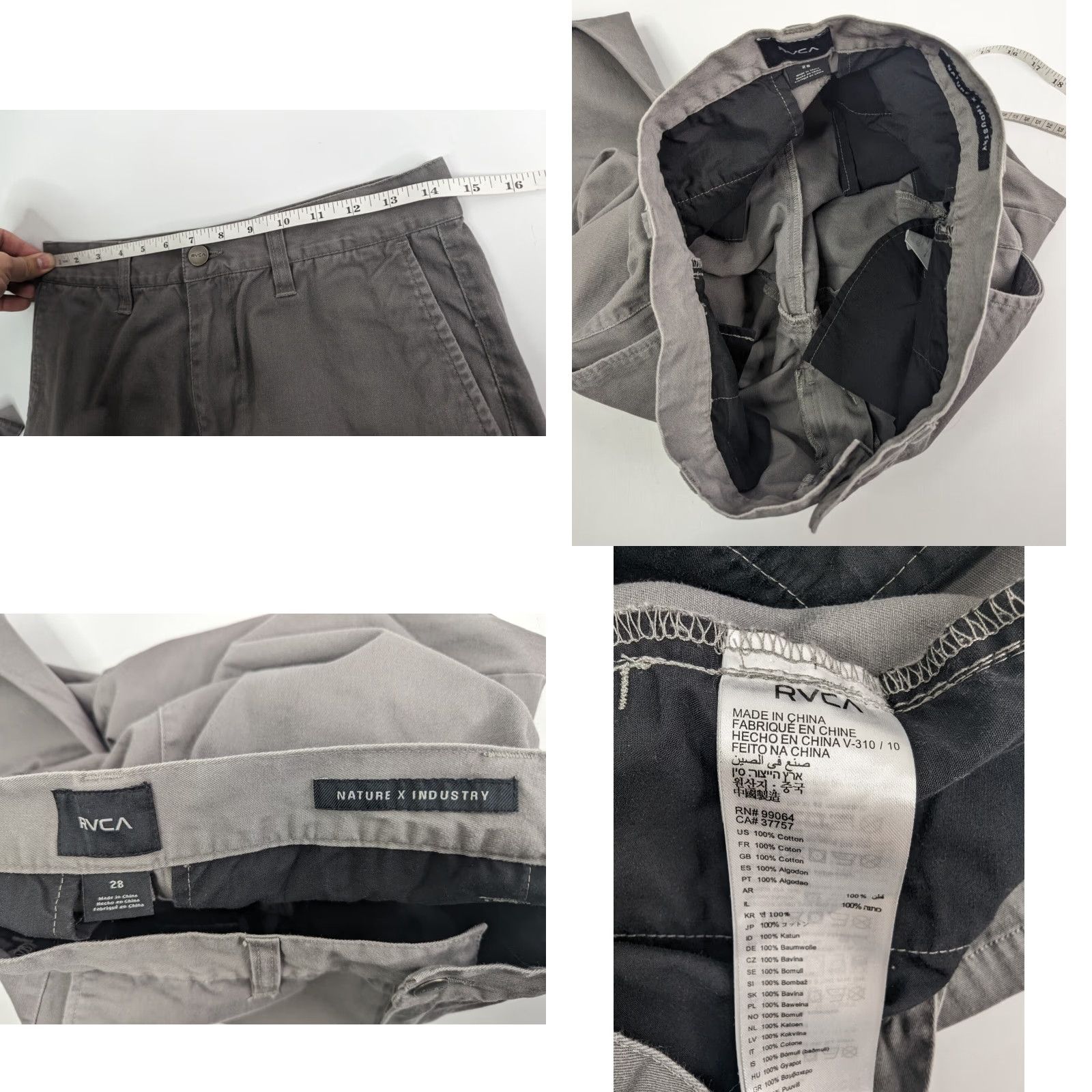 RVCA RVCA Pants City Chino Regular Size 28 Gray Cotton 5-Pocket Straight Inseam 31 Men Vintage No Size US 28 / EU 44 - 8 Thumbnail