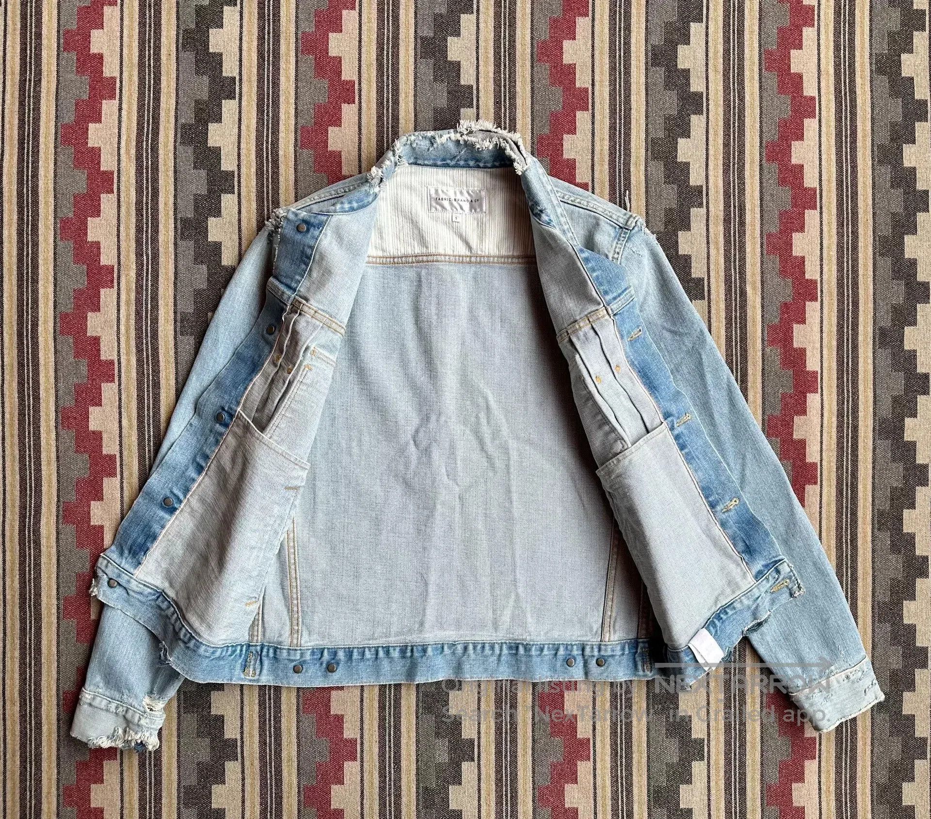 Japanese Brand damaged denim jacket from fabric brand&co. Size US S / EU 44-46 / 1 - 3 Thumbnail