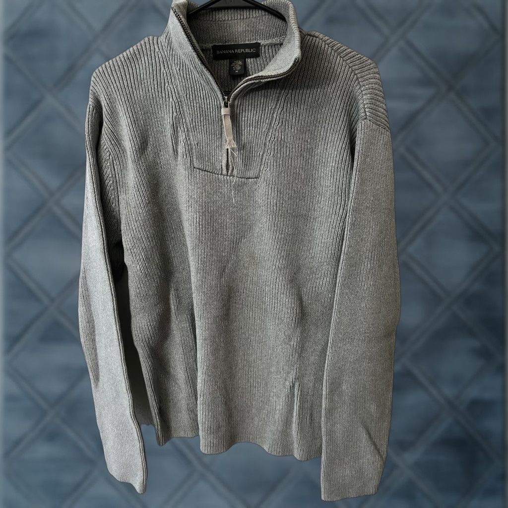 Banana Republic Banana Republic Womens Gray Chunky Knit Cardigan Small V-Neck Long Sleeve Size S / US 4 / IT 40 - 1 Thumbnail