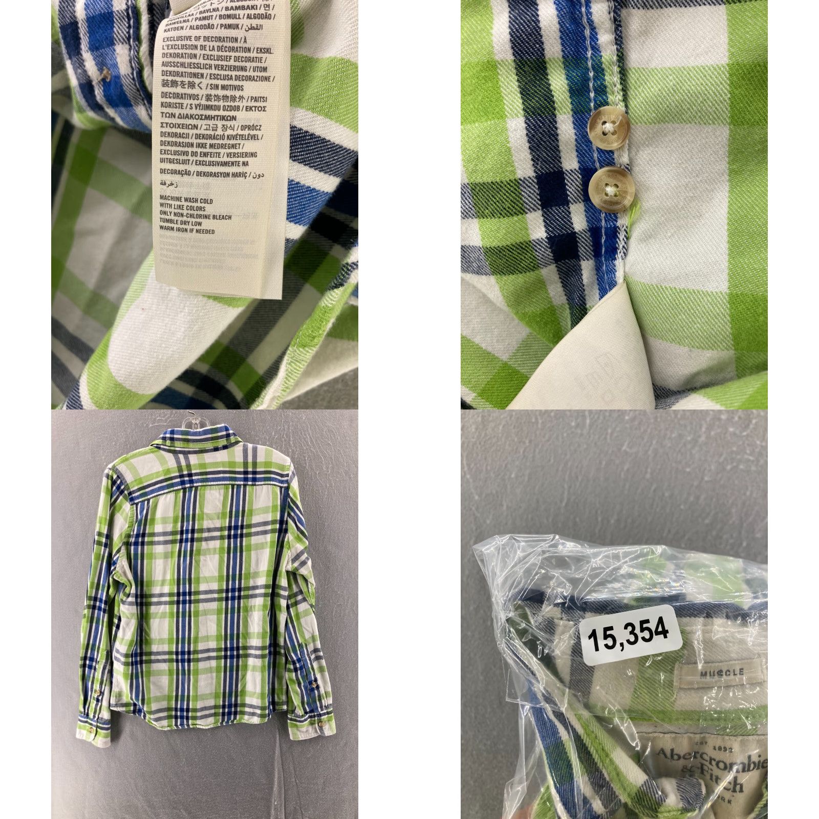 Abercrombie & Fitch Abercrombie & Fitch Shirt Mens Medium Plaid Button Up Y2K Vintage Muscle Fit Size US M / EU 48-50 / 2 - 8 Thumbnail
