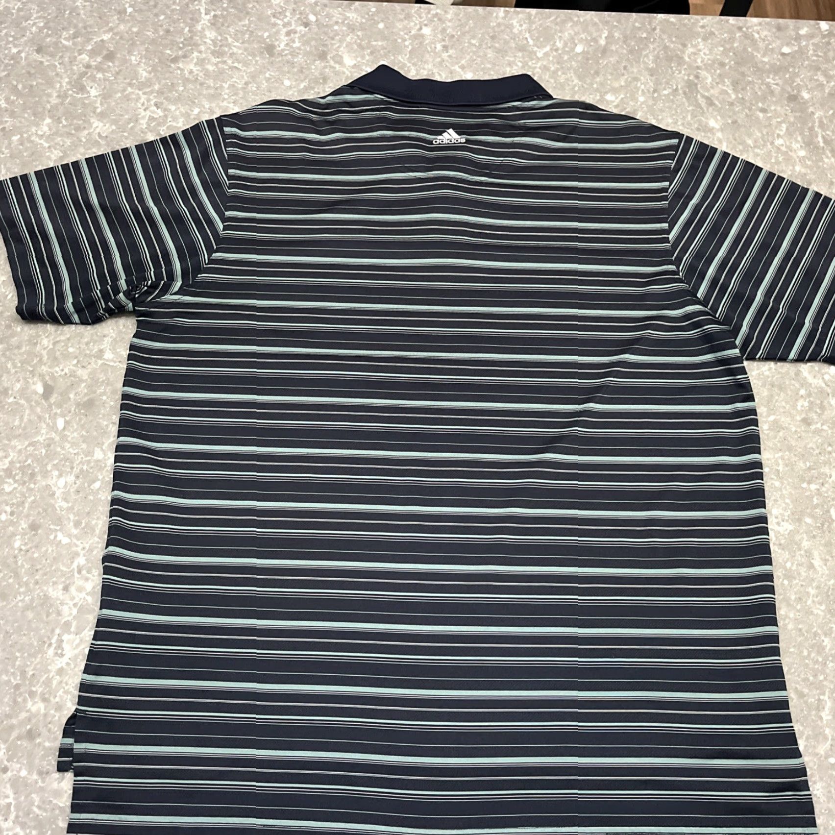 Adidas Oakmont Polo Shirt Adult Medium Blue Stripe Golf Lightweight Squirrel Size US M / EU 48-50 / 2 - 6 Thumbnail
