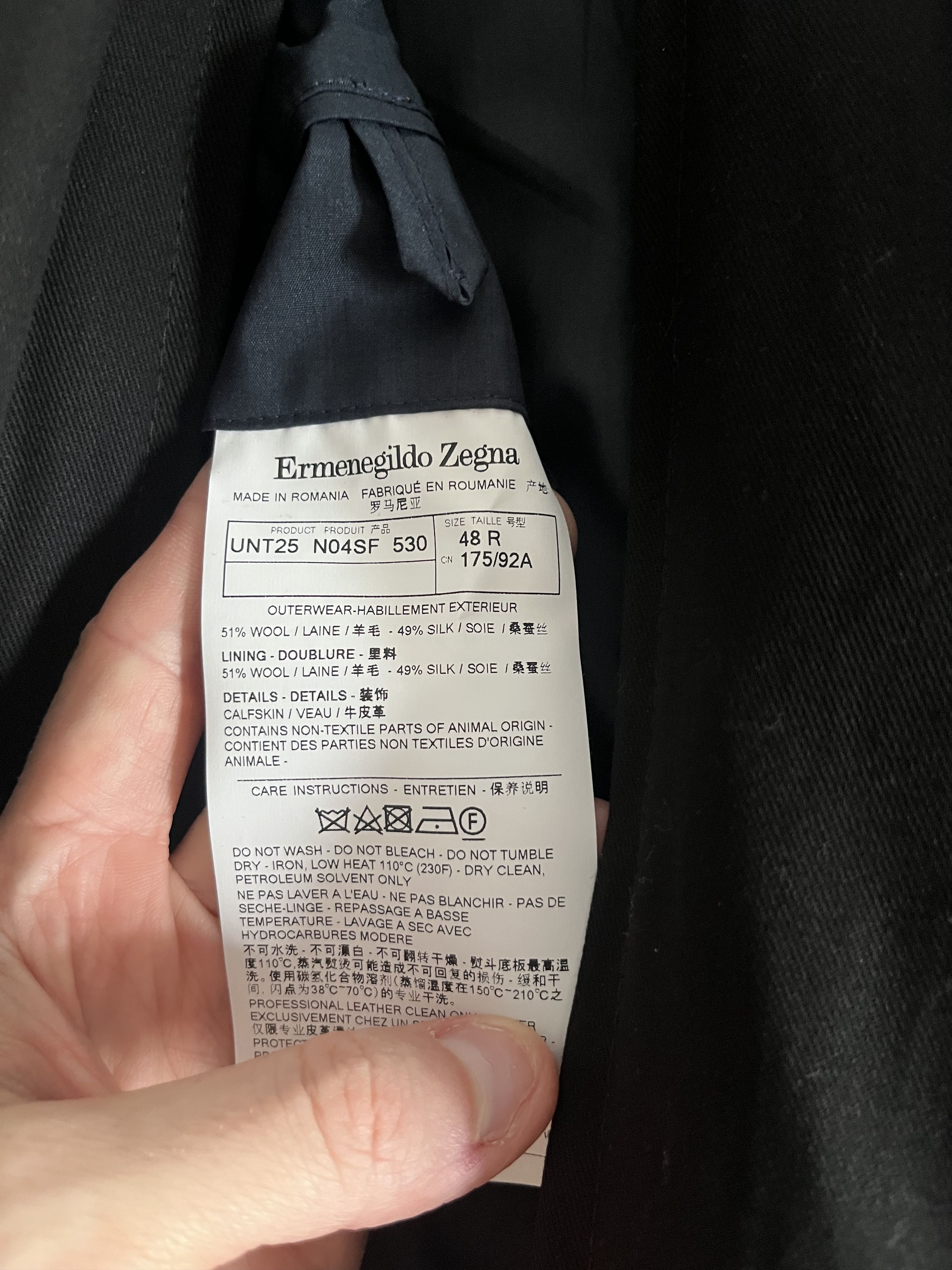 Ermenegildo Zegna Ermenegildo Zegna Luxe Navy Bomber Jacket - Size 48R Size US M / EU 48-50 / 2 - 2 Thumbnail