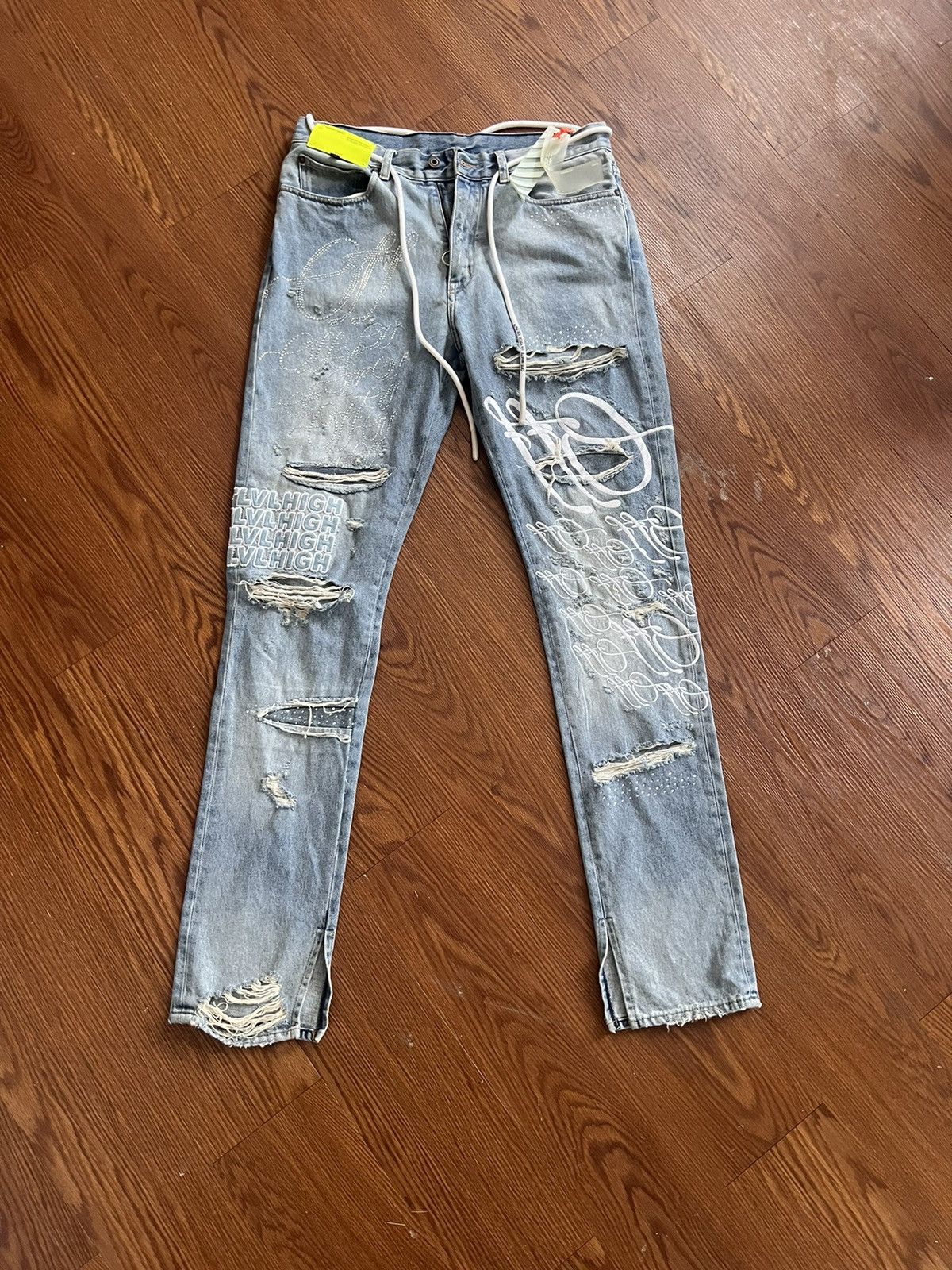 Off-White BRAVADO OFF - WHITE RHINESTONE DENIM Size US 34 / EU 50 - 1 Thumbnail