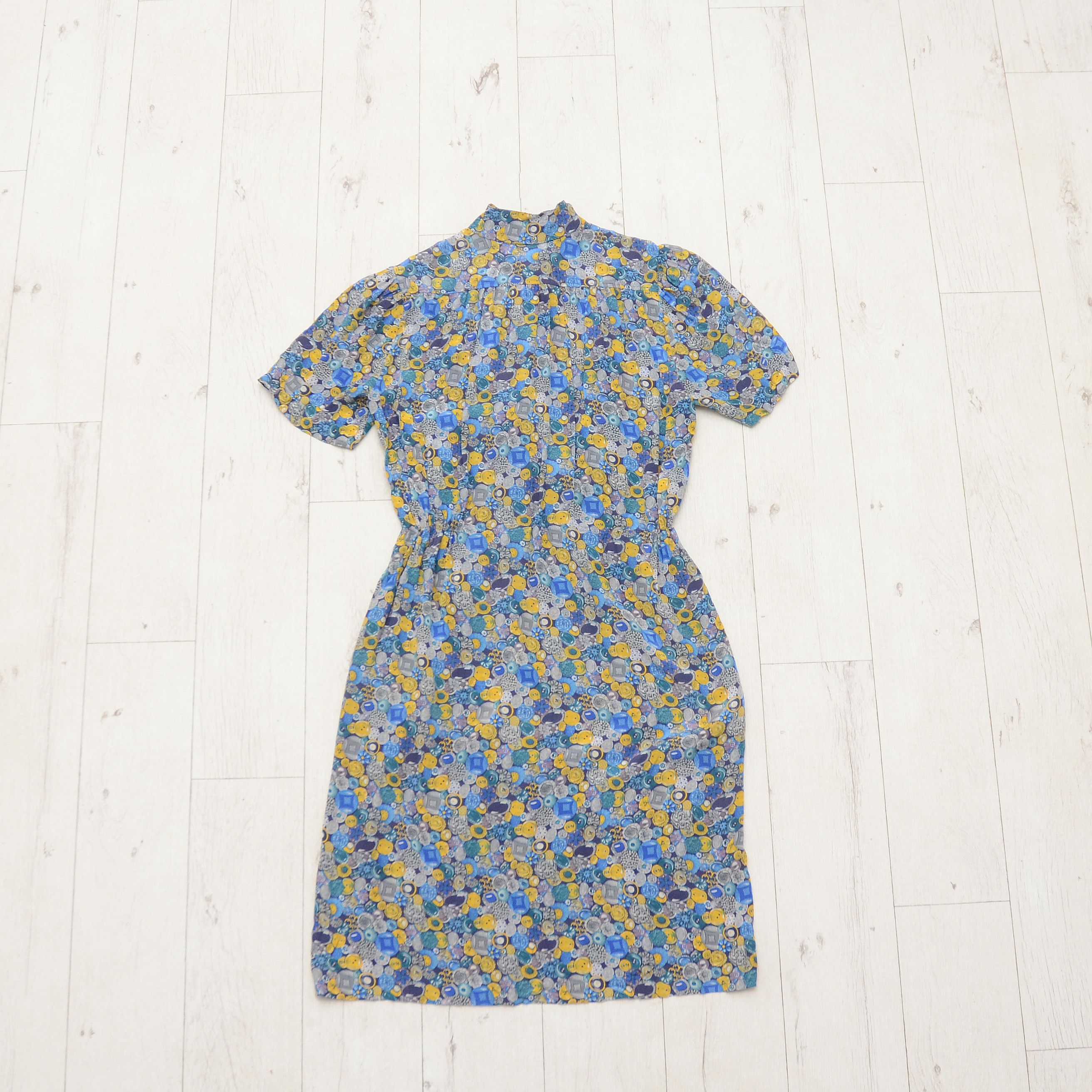 Designer × Vintage Vintage Devernois Paris Silk Dress Made in France US8 Floral Size M / US 6-8 / IT 42-44 - 8 Thumbnail