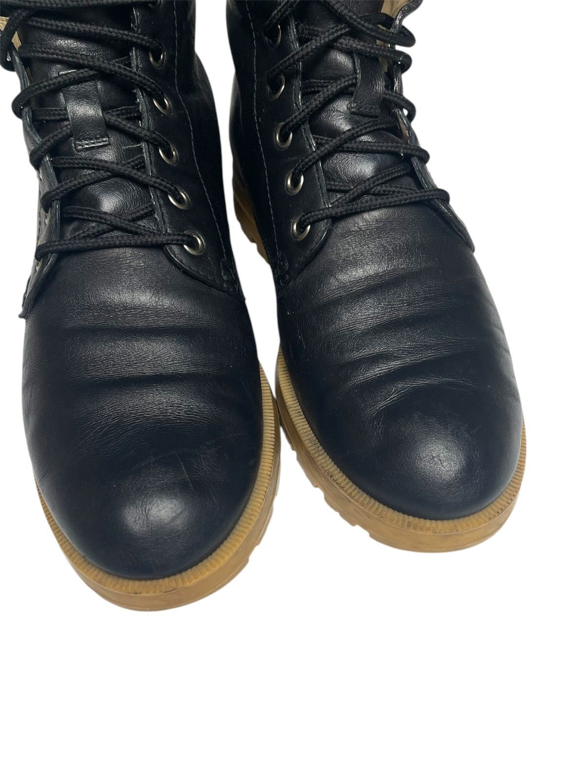 Designer × Gucci GUCCI lace up leather black boots monogram 39 Size US 8 / IT 38 - 8 Thumbnail