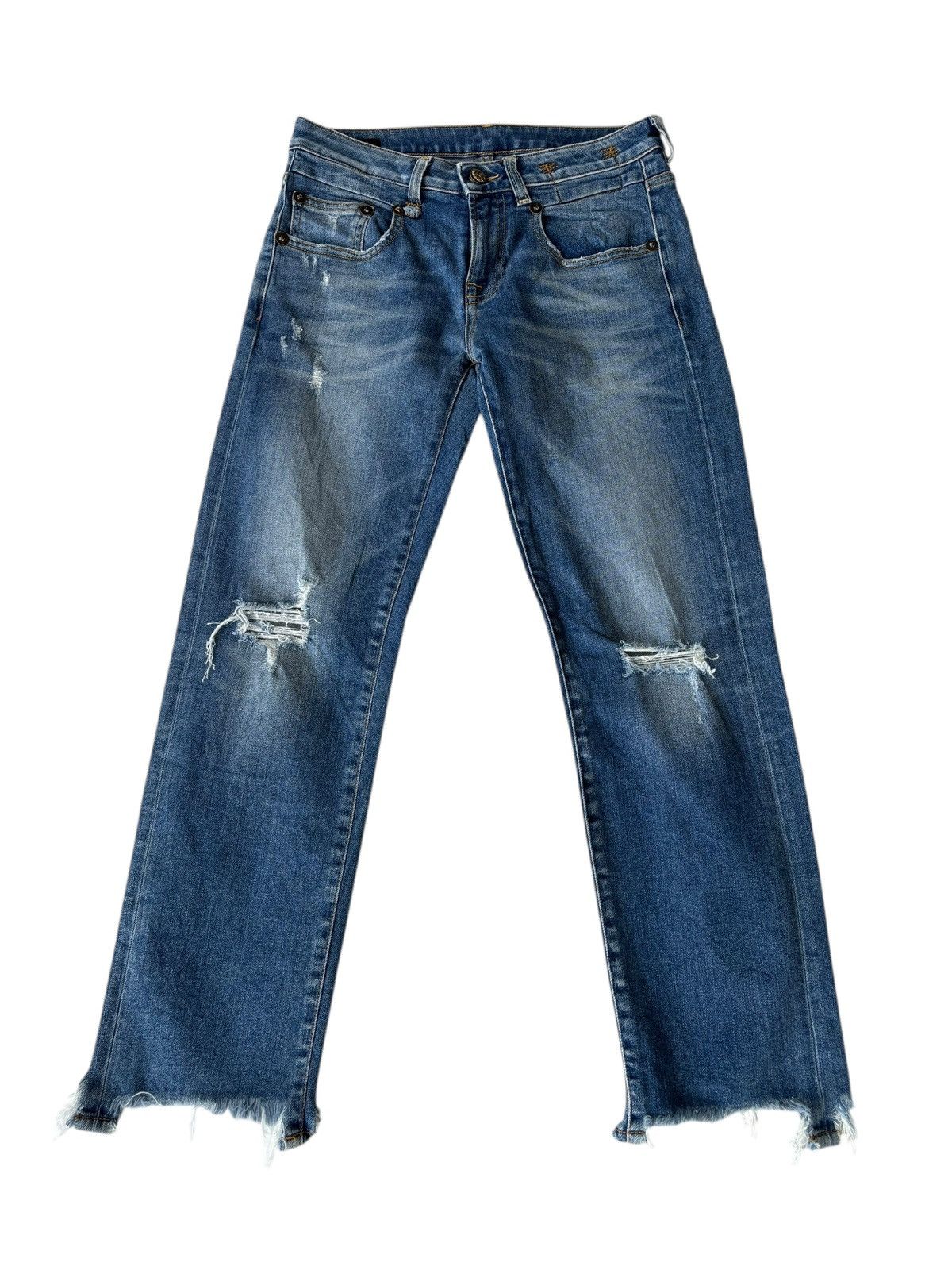 R13 🔥R13 STRAIGHT BOY DISTREESED DENIM JEANS Size 27" / US 4 / IT 40 - 6 Thumbnail