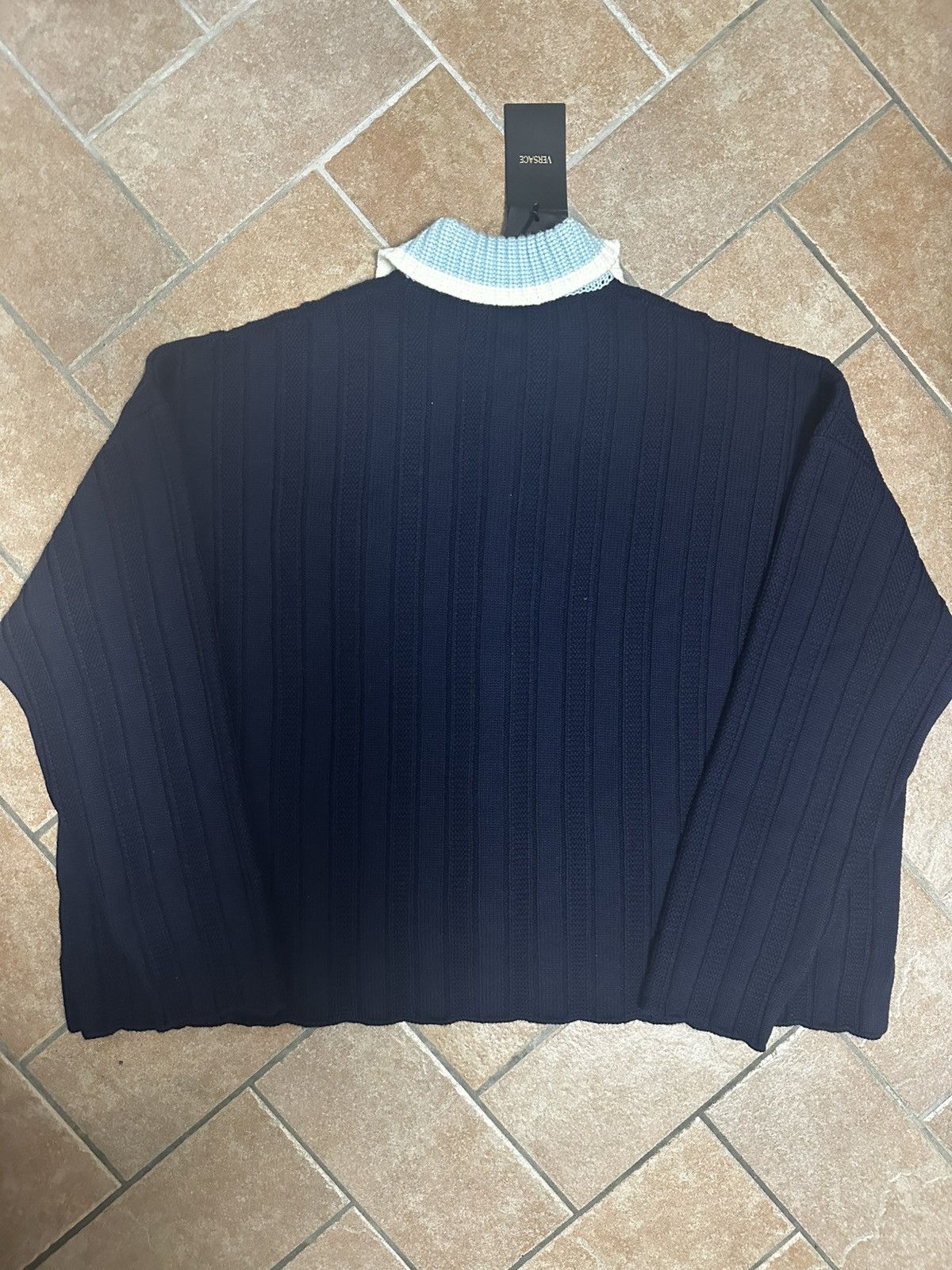 Versace Versace Blue Knit Cardigan Size US XXL / EU 58 / 5 - 10 Thumbnail