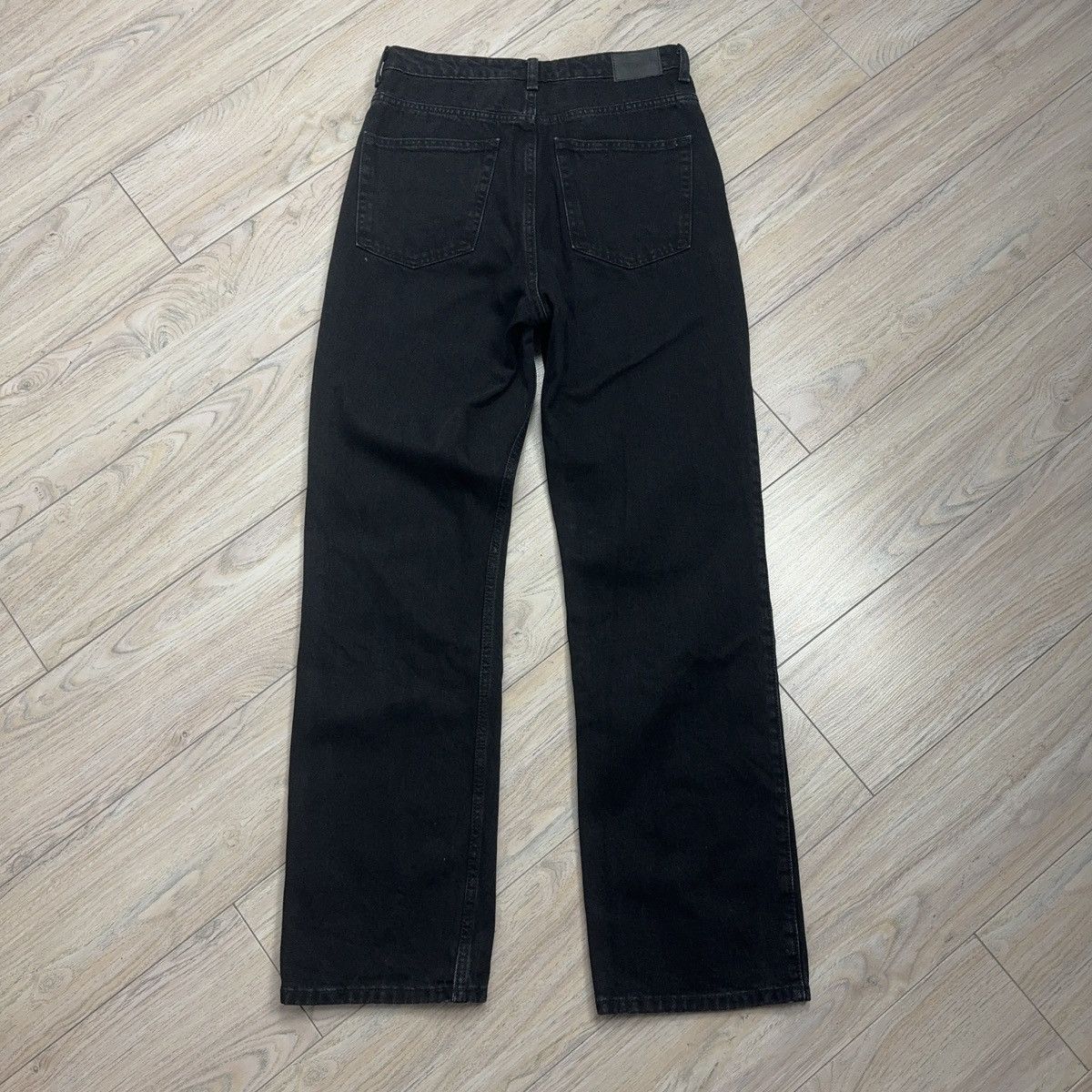 Other Rare Weekday Rowe Extra High Straight Black Denim Jeans Size US 30 / EU 46 - 17 Thumbnail