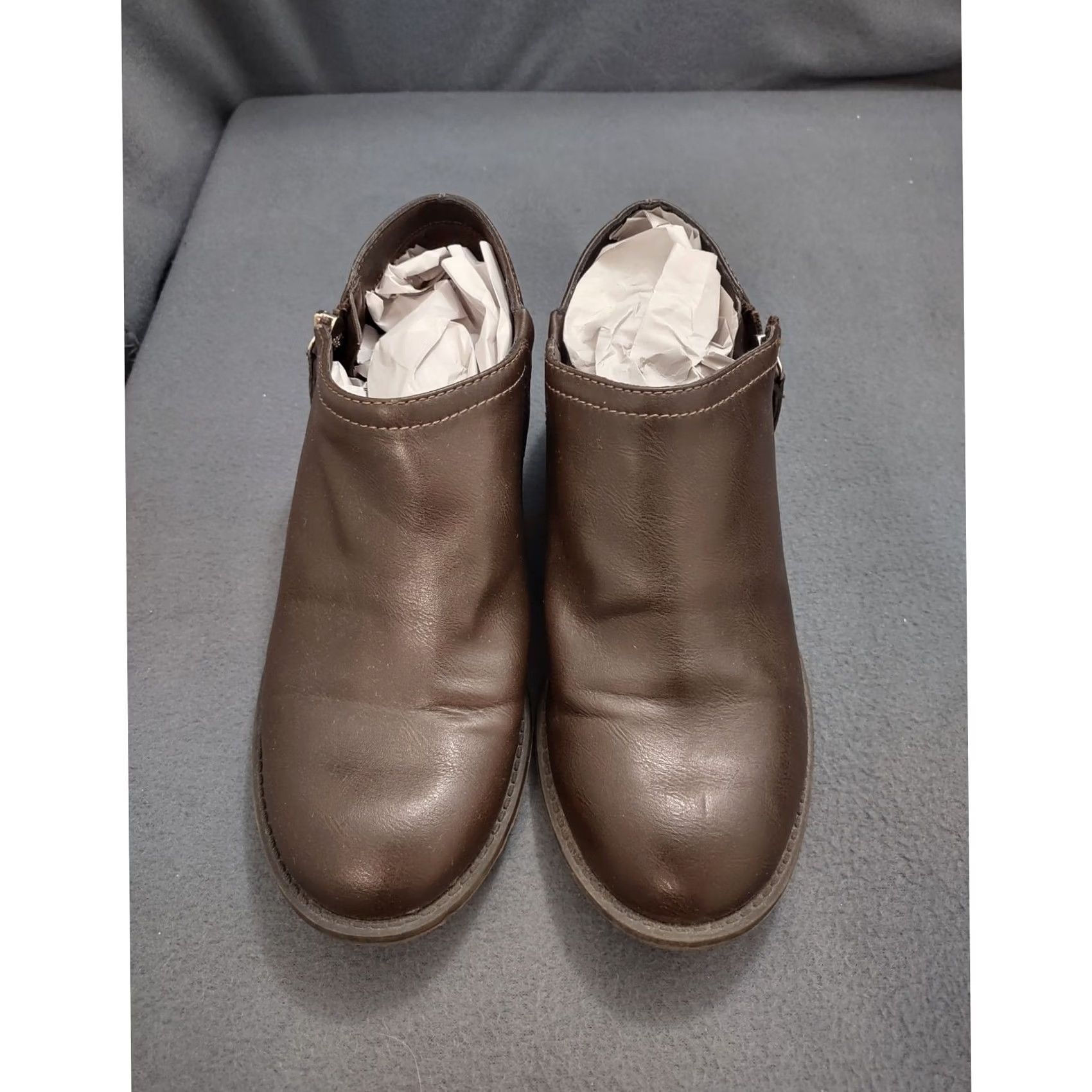 Vintage Dr Scholl's Womens Bootie Brown Ankle Boots 9M Leather Low Heel Zip Comfort Casual Womens Size US 9 / IT 39 - 4 Thumbnail
