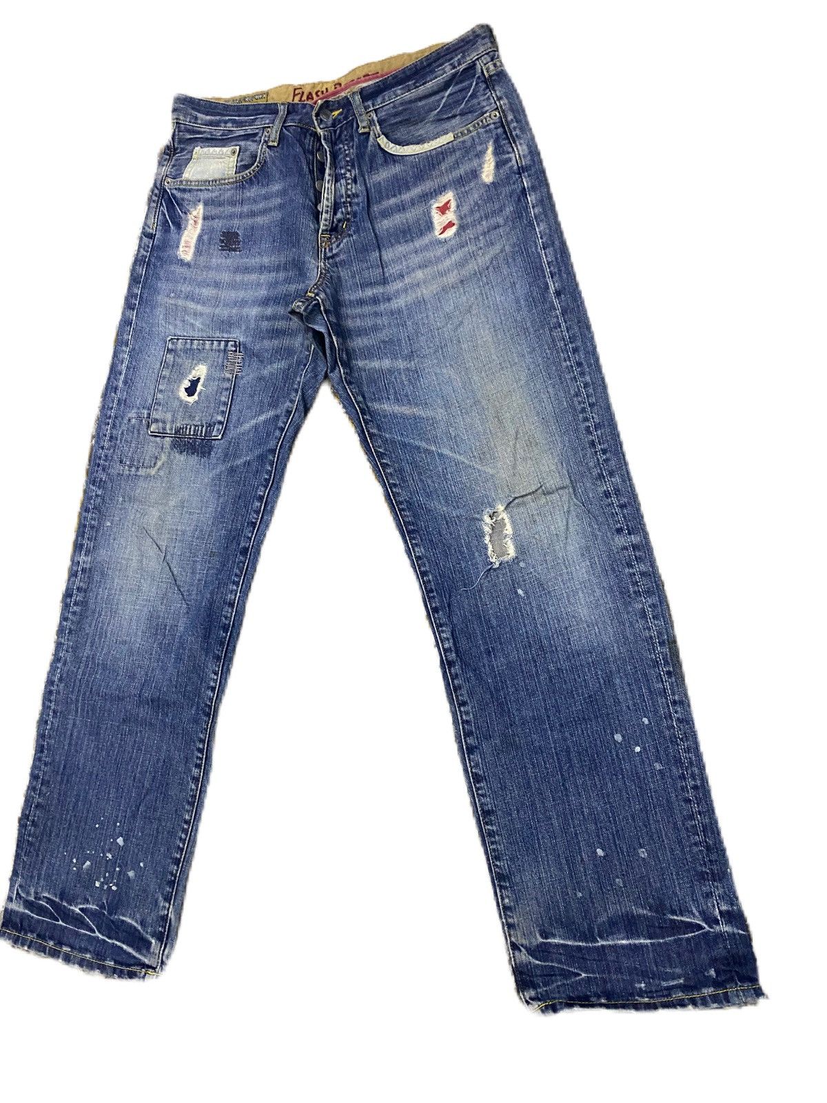 Japanese Brand JAPAN BRAND FLASH REPORT RIPPED STYLE DENIM STRAIGHT TYPE Size US 32 / EU 48 - 3 Thumbnail