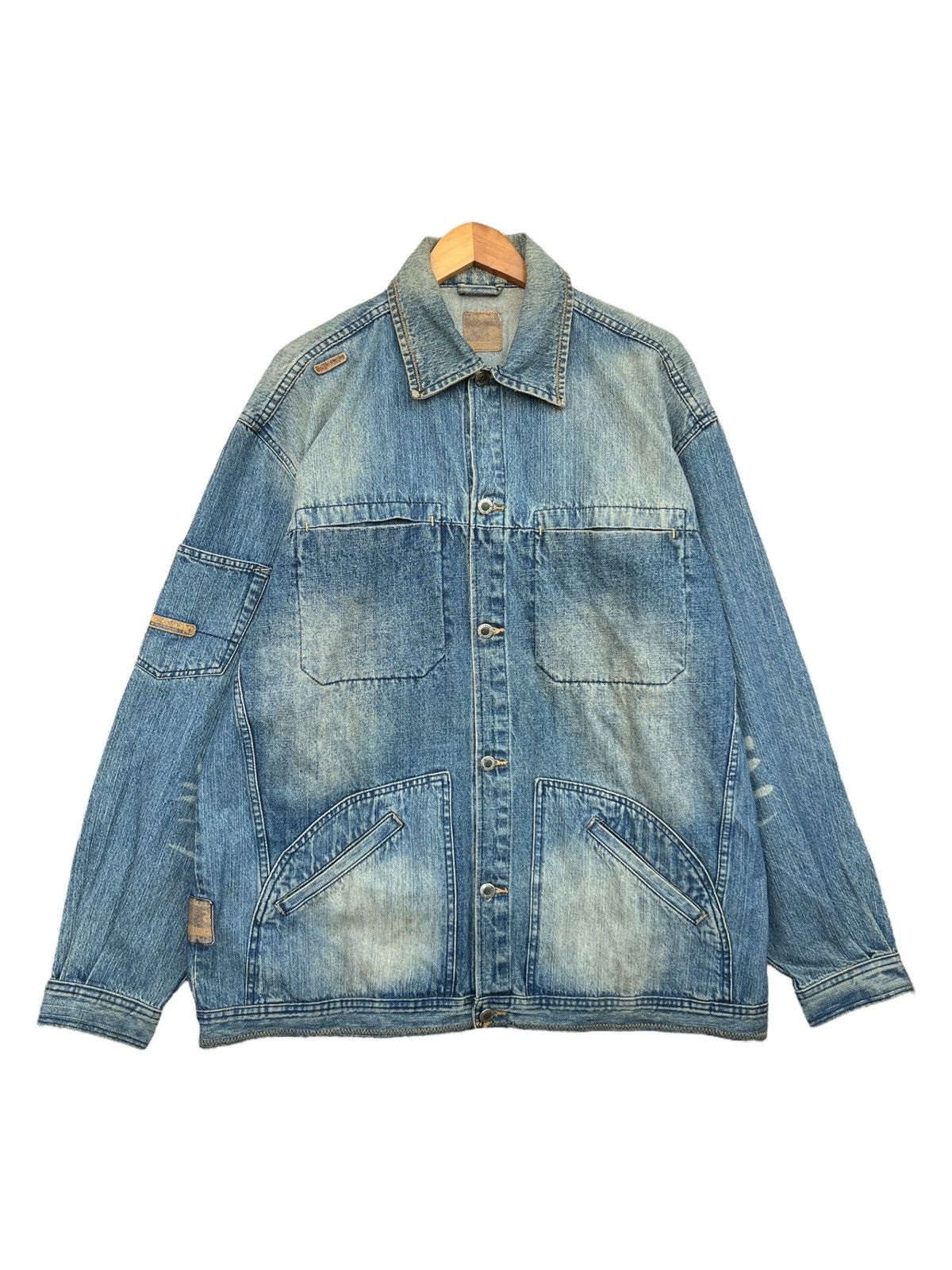 Akademiks Vintage Y2K Akademiks Sandwash Faded Chore Denim Jacket Size US XL / EU 56 / 4 - 1 Thumbnail